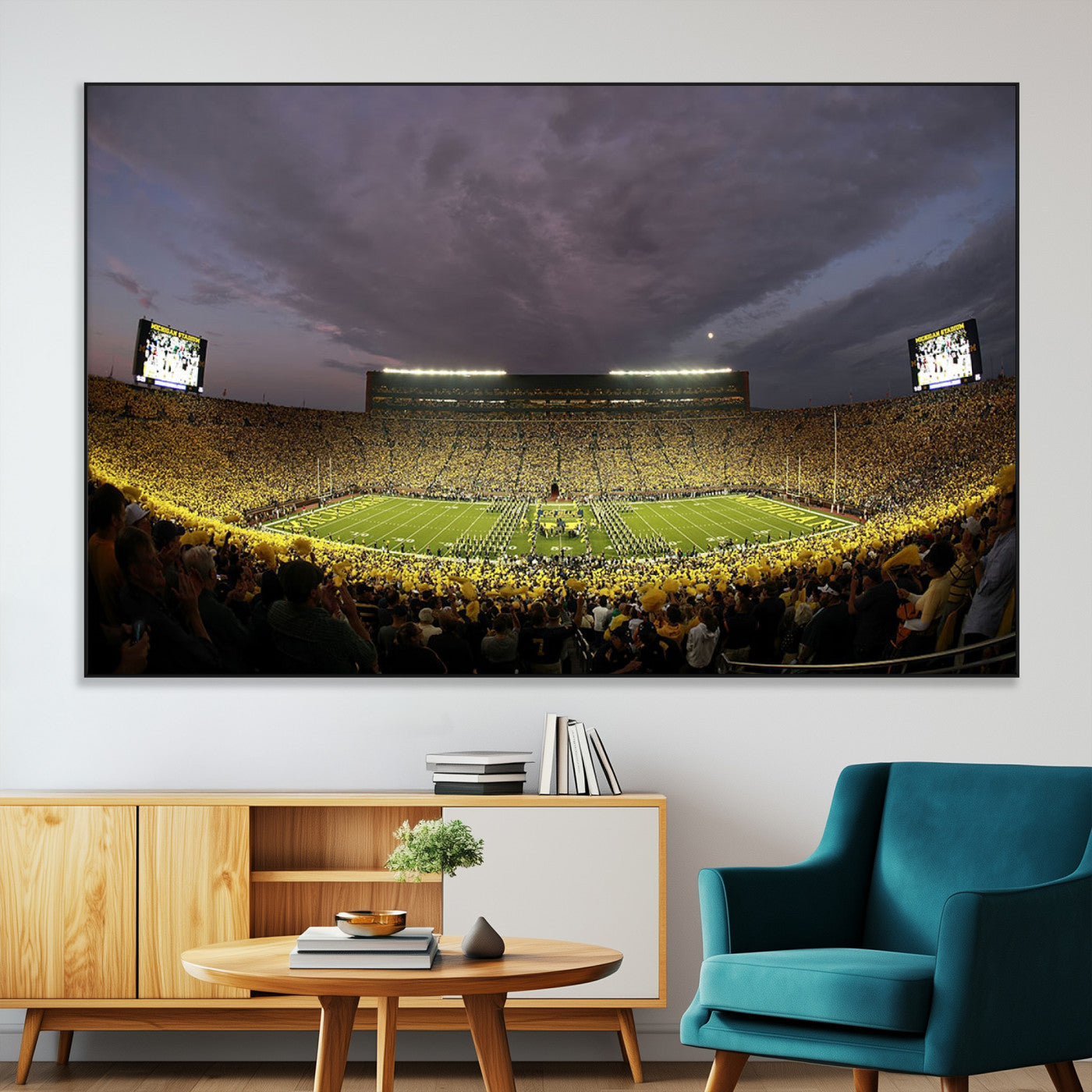 72404-MGV-CV-36X24-Michigan Wolverines Print - Michigan Stadium Wall Art Canvas Print
