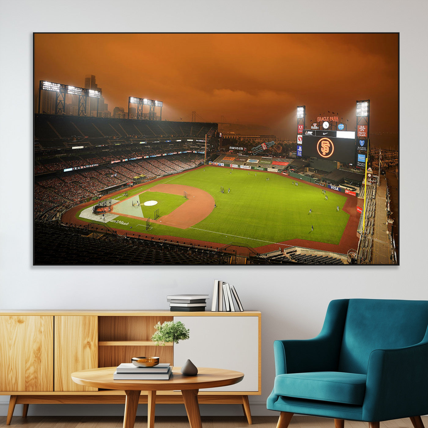 -San Francisco Giants Baseball Team Print - Oracle Park Stadium Wall Art Canvas Print