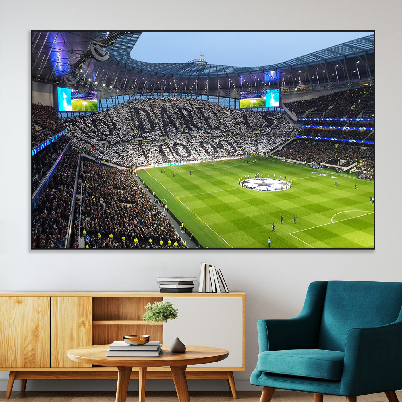 -Tottenham Hotspur Stadium Canvas Print, Match Day Triple Canvas Wall Art - Premier League Football