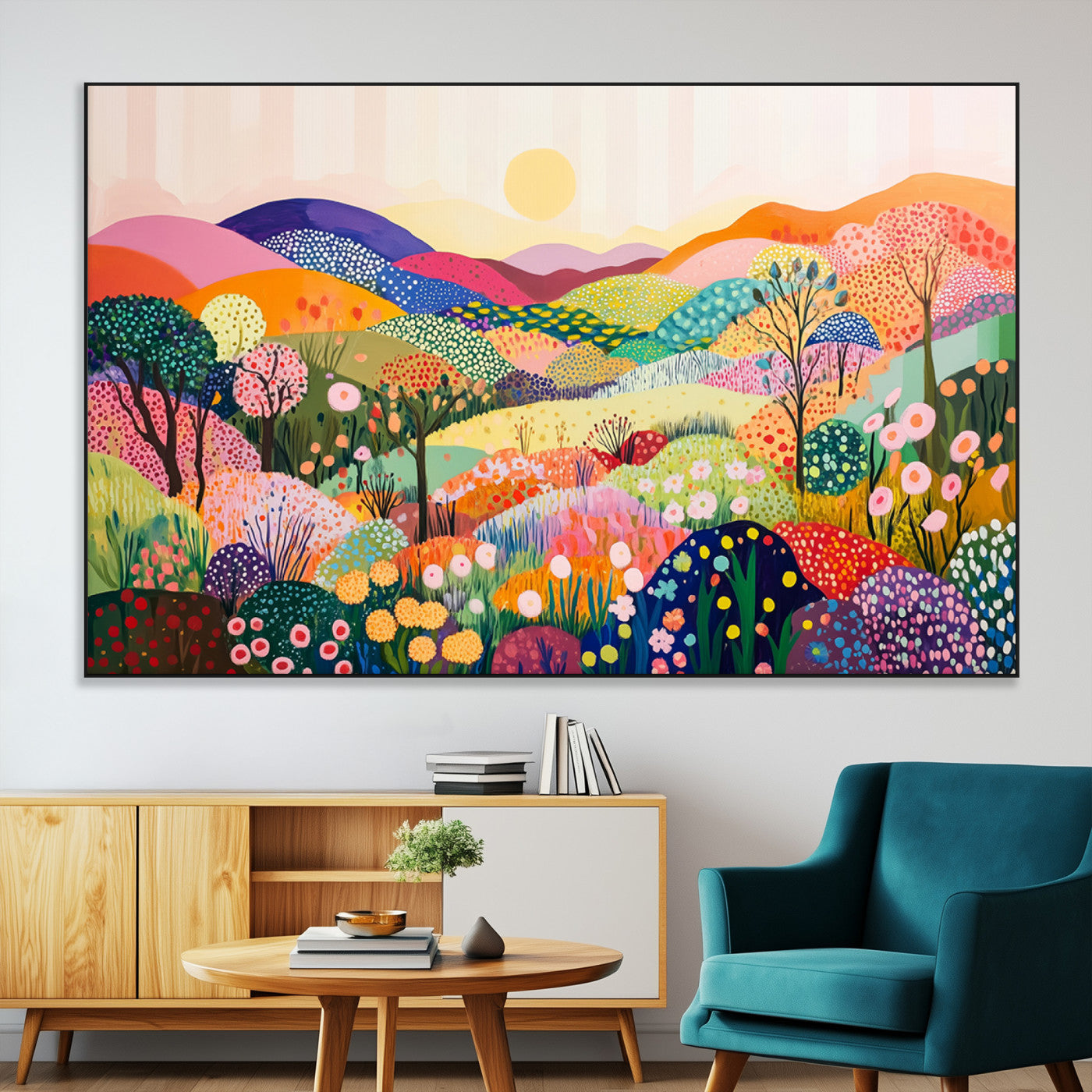 63198-MGV-CV-36X24-Yayoi Kusama 1986 Wall Art Print – Yayoi Kusama Wabi Sabi Japanese Wall Art Print - Vibrant Abstract