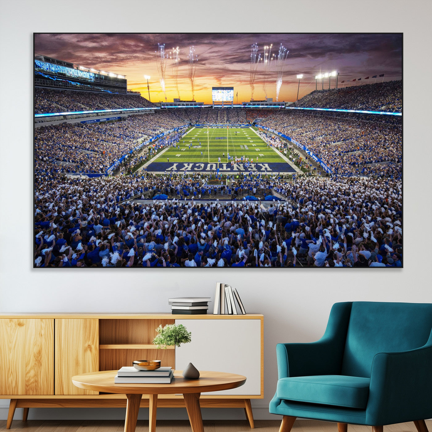 78524-MGV-CV-36X24-Kroger Field Wall Art Print - Kentucky Stadium Wall Art Print - Sunset Football Stadium Wall Decor -