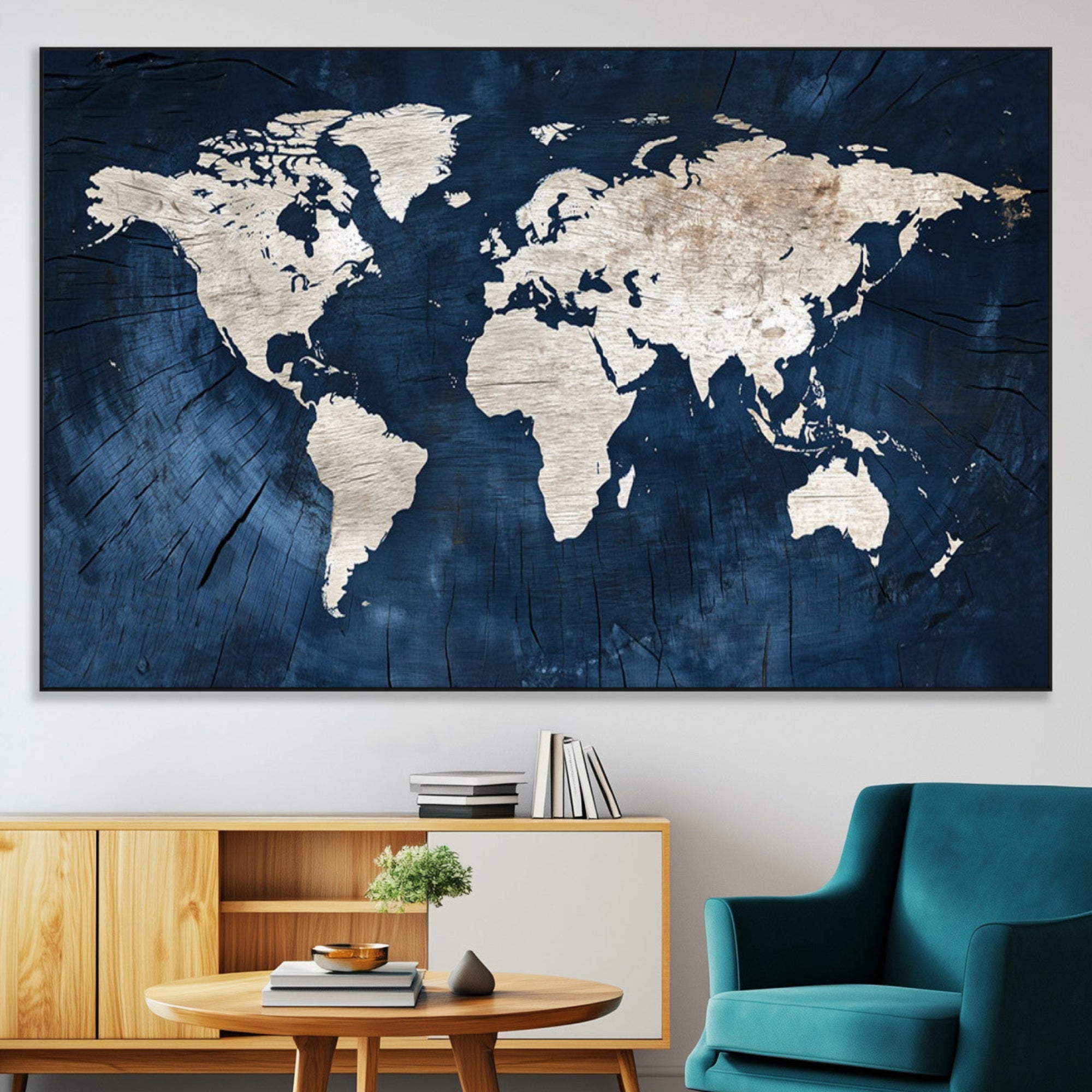 78104-MGV-CV-36X24-Push Pin World Map Canvas Print – Travel Tracker Wall Art for Couples, Perfect Anniversary Gift for Home or Office Decor