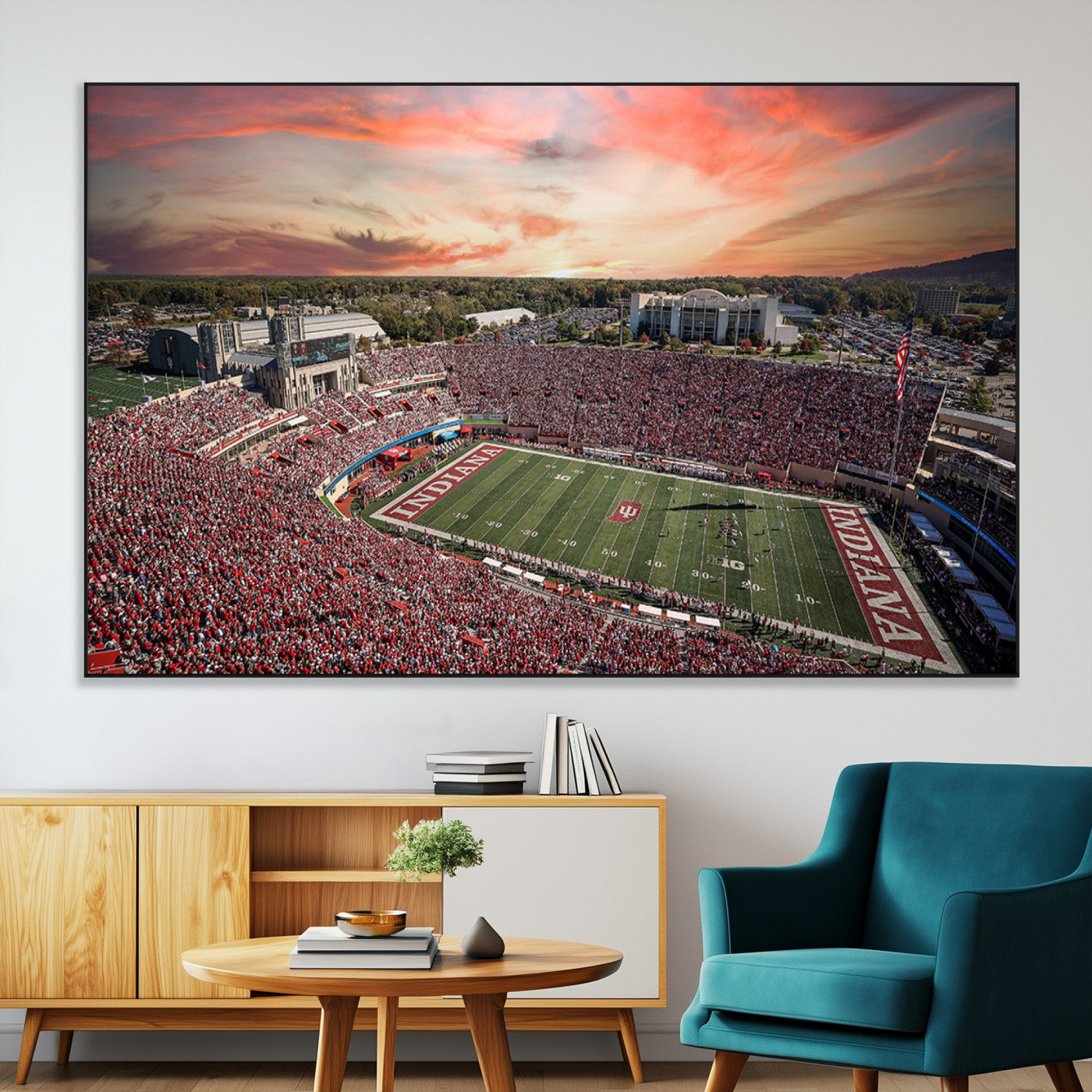51135-MGV-CV-36X24-Indiana Memorial Stadium Wall Art Canvas Print, Framed Studium Canvas Art, Indiana Memorial Stadium