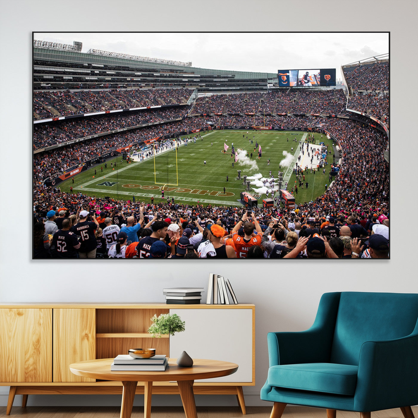 -Chicago Bears Soldier Field Wall Art Canvas Print – Framed Football Stadium Artwork Team Spirit for home, office