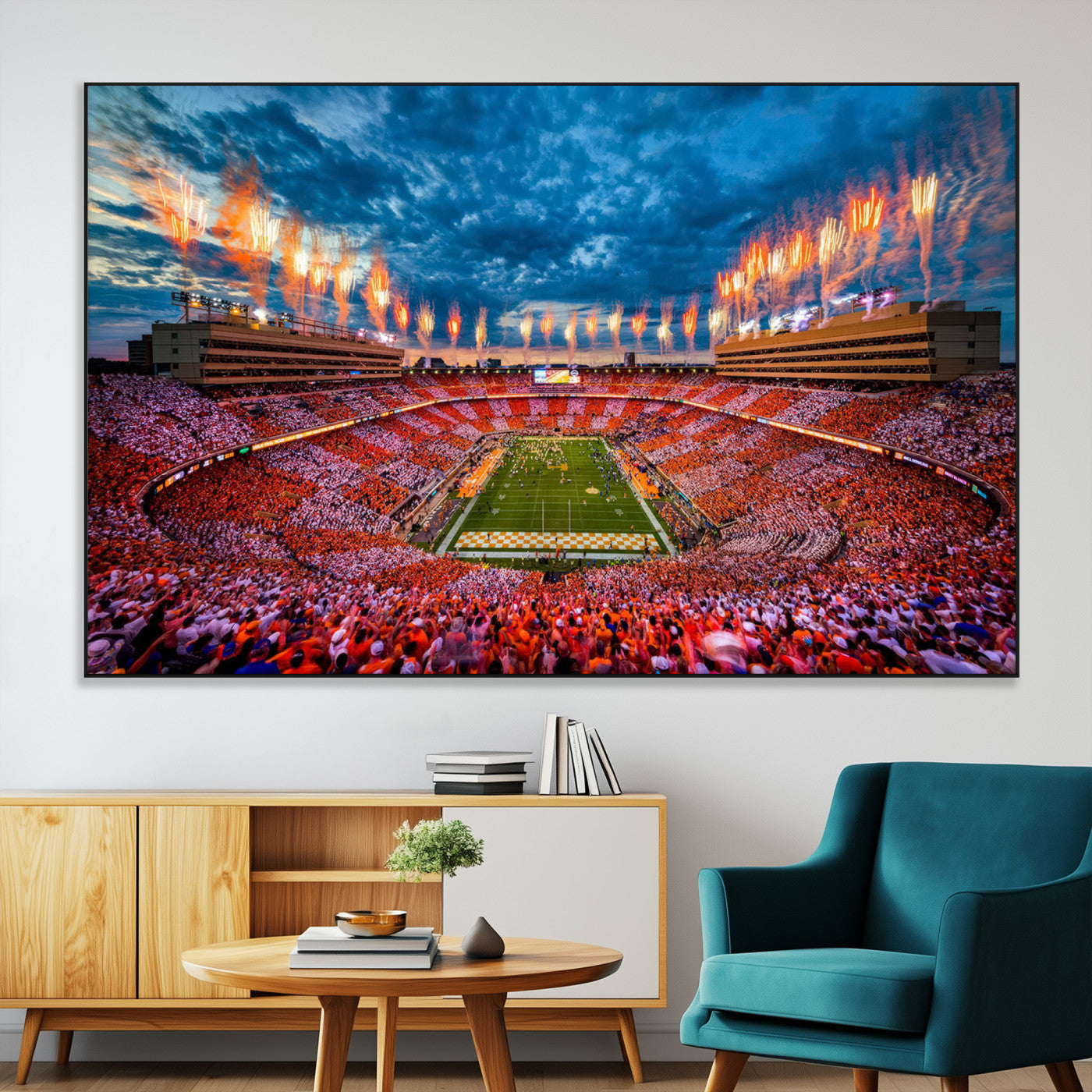 94266219-MGV-CV-36X24-Tennessee Neyland Stadium Wall Art, Sports Arena Canvas Print, Panoramic Stadium Artwork for Home, Office
