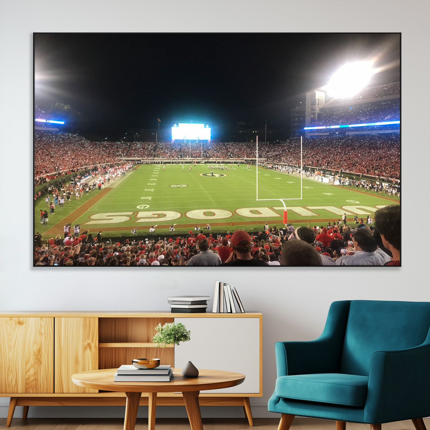 16230786-MGV-CV-36X24-Dooley Stadium Wall Art, Sports Arena Panoramic Canvas Print, Modern Stadium Landscape Artwork for Home, Office