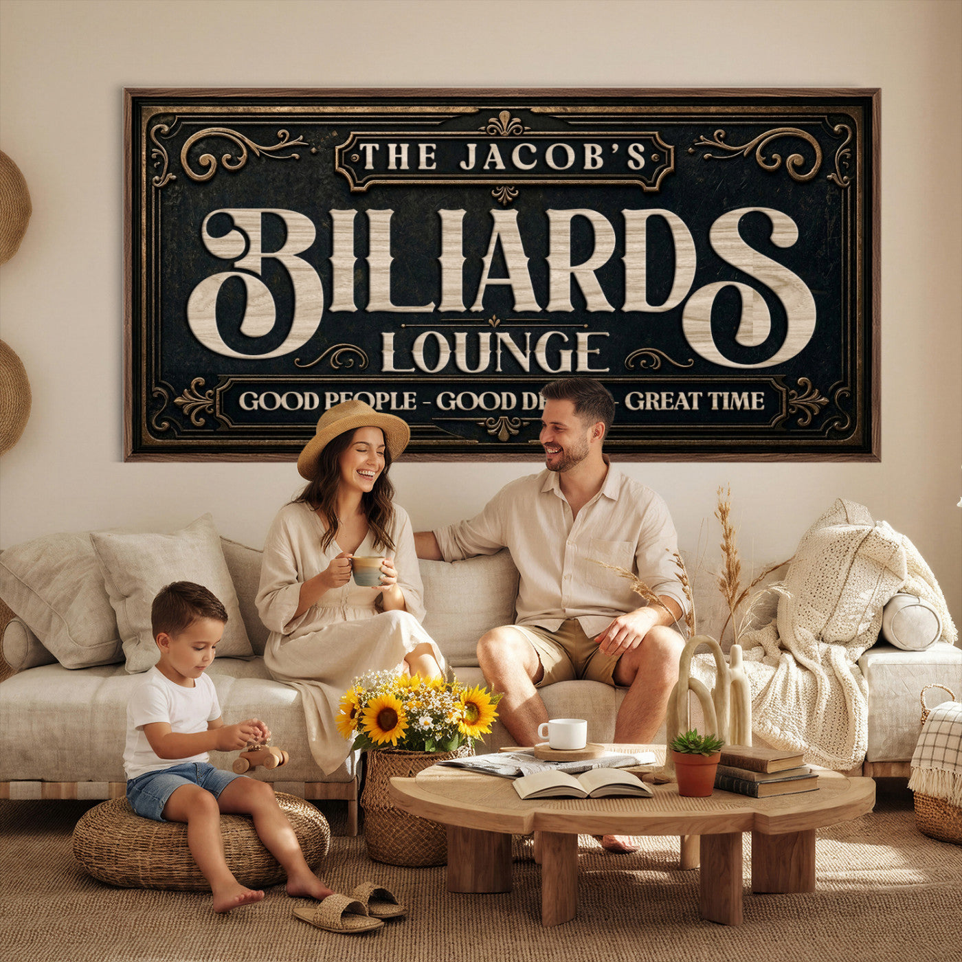 47215219-PAN-FL-20X10 - Custom Bar Sign Wall Art Canvas Print