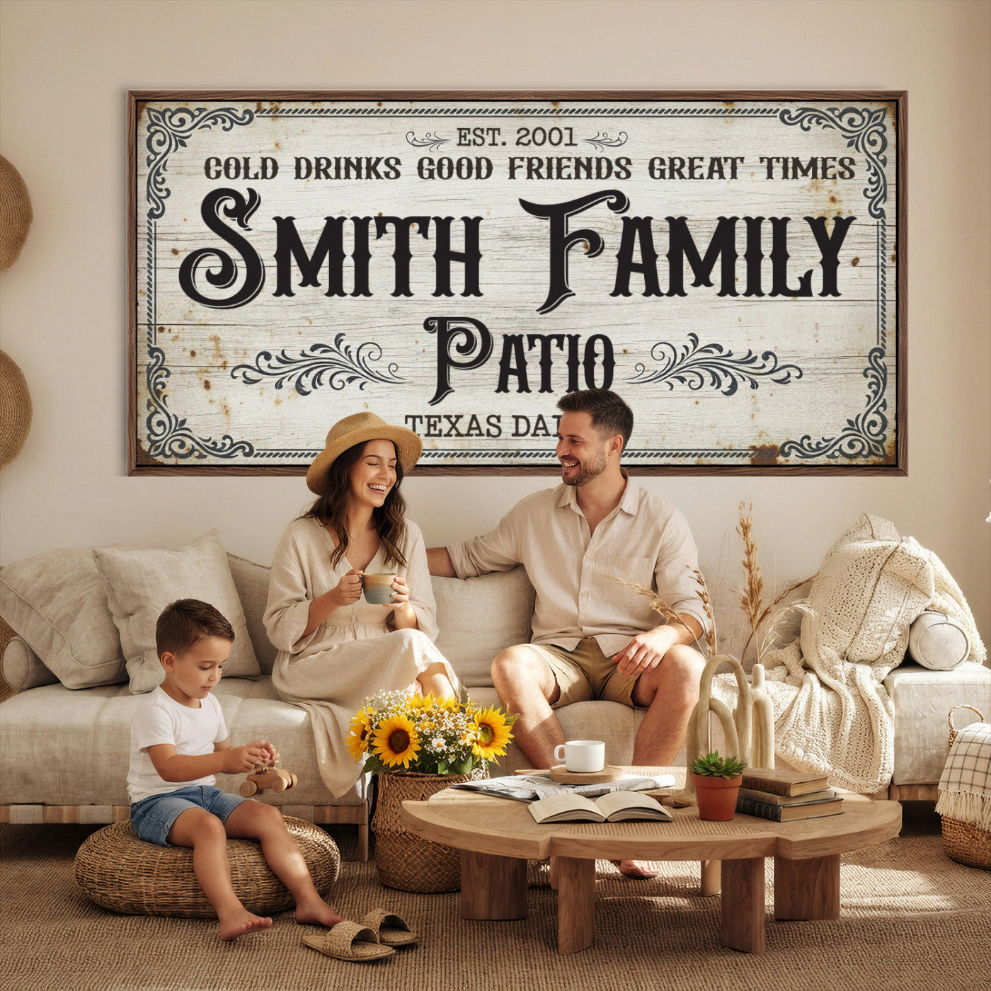 82858529-PAN-FL-20X10 - Custom Bar Sign Wall Art Canvas Print