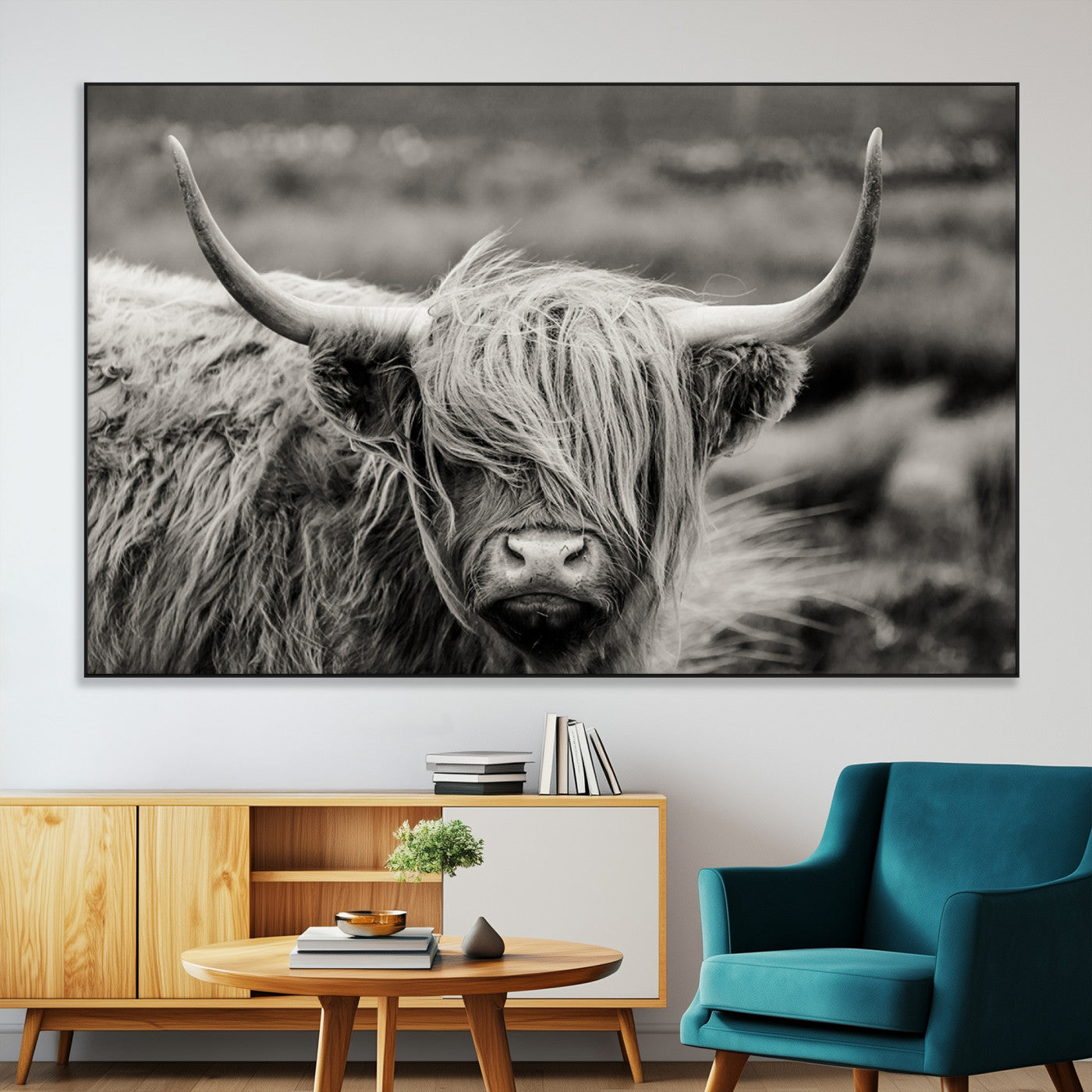 67365-MGV-CV-36X24-Cow Focus Canvas Wall Art Print
