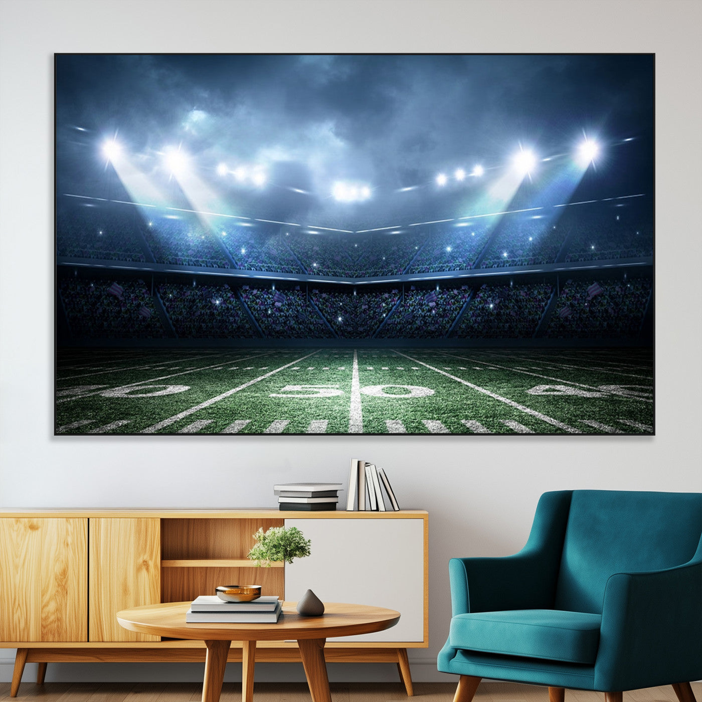 74741-MGV-CV-36X24-American Football Stadium Wall Art Canvas, American Football Stadium Canvas Print