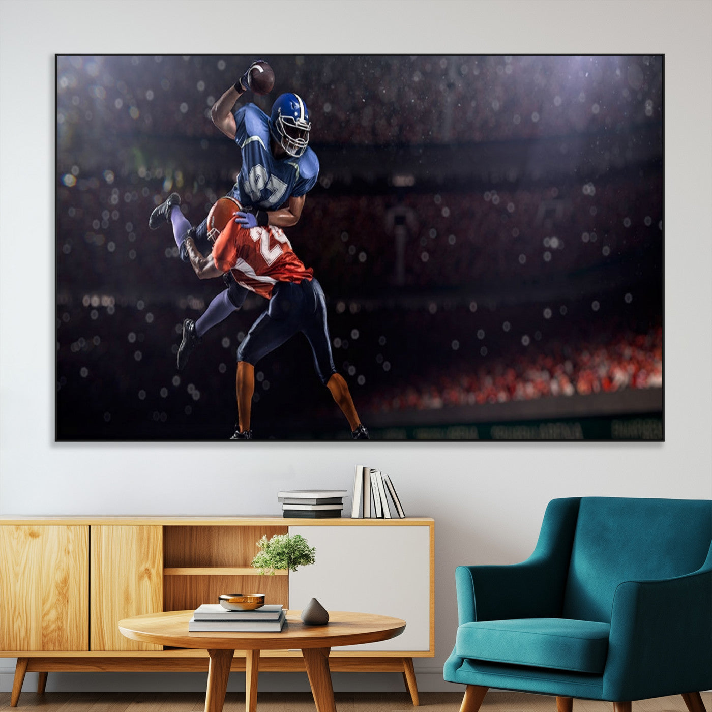 68009-MGV-CV-36X24-American Football Wall Art Canvas Print, Stadium Sport Wall Art Print