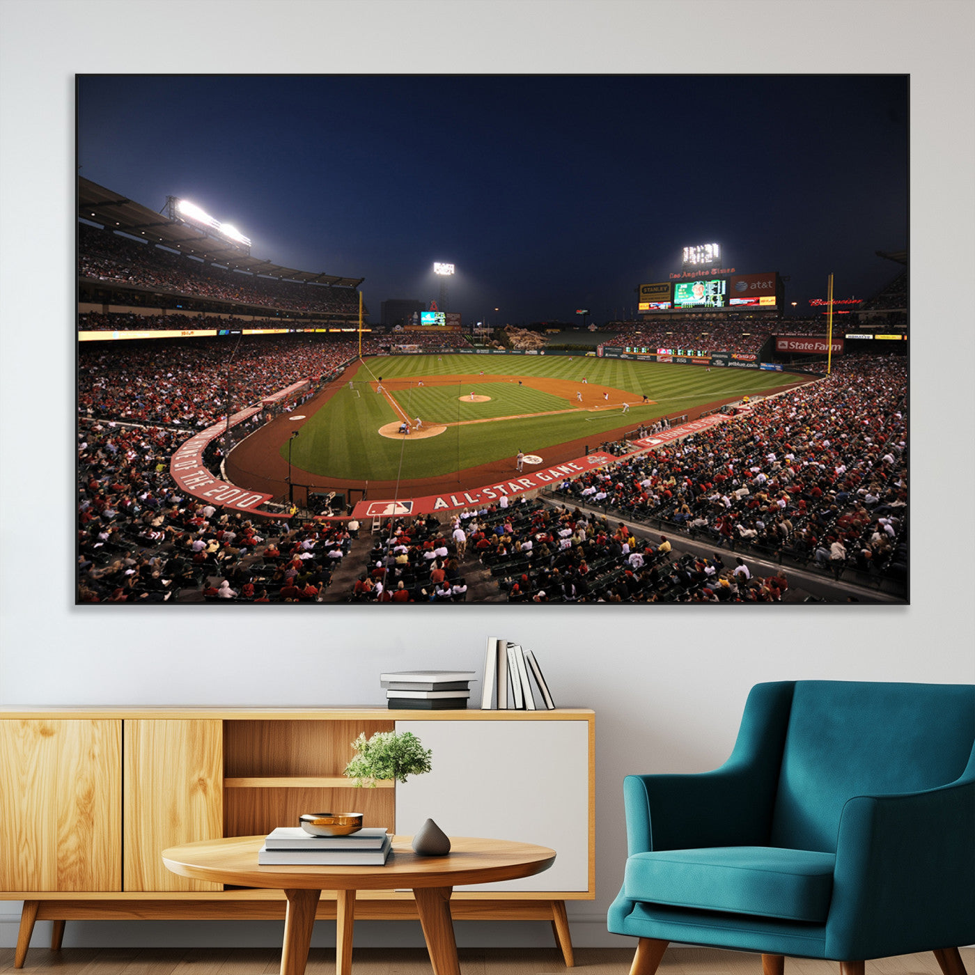 88896-MGV-CV-36X24-Los Angeles Angels Baseball Team Print - Anaheim Angel Stadium Wall Art Canvas Print