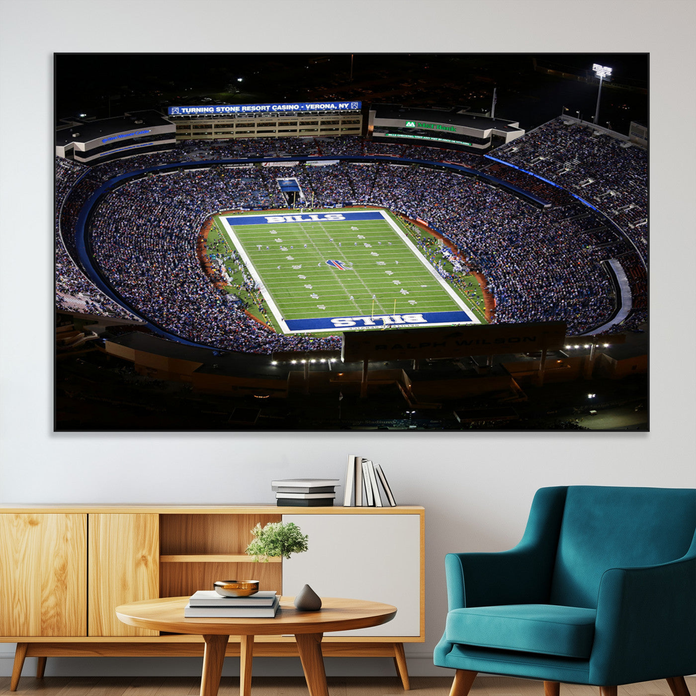 19030-MGV-CV-36X24-Buffalo Bills NFL Football Team Print - Highmark Stadium Wall Art Canvas Print