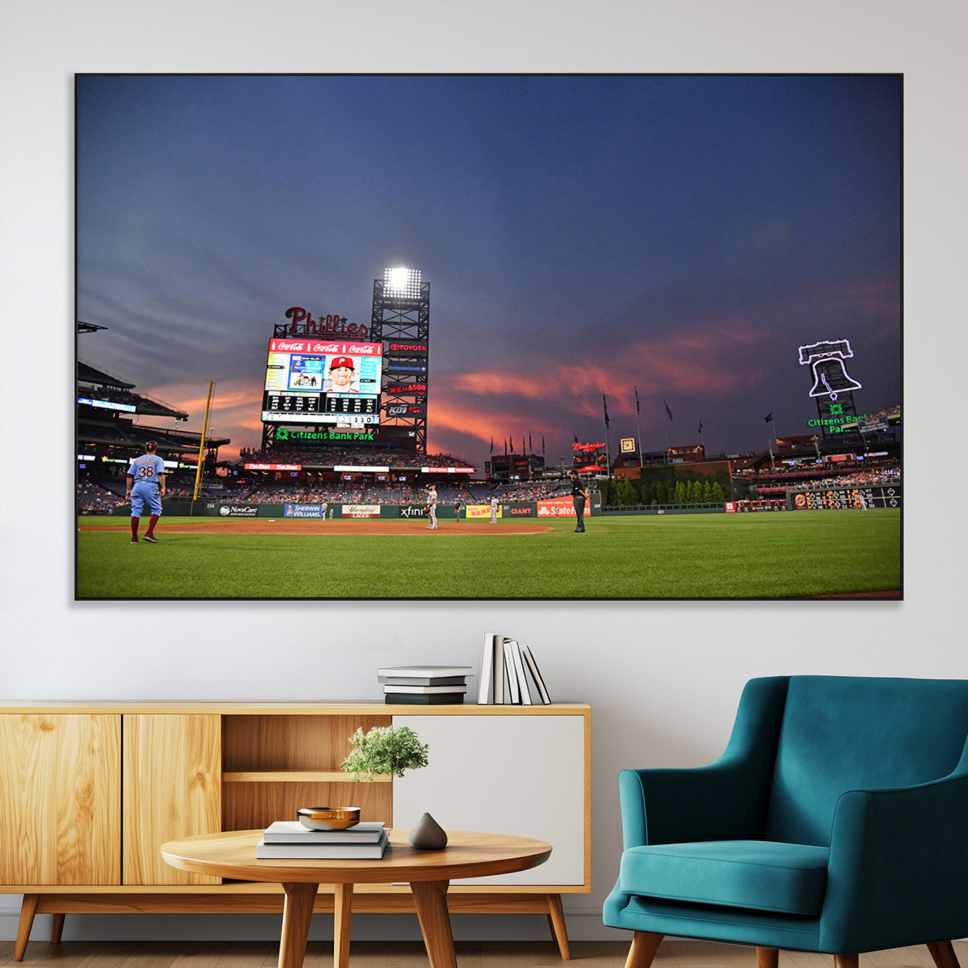 22594-MGV-CV-36X24-Philadelphia Phillies Baseball Print - Philadelphia Citizens Bank Park Stadium Wall Art, Phillies