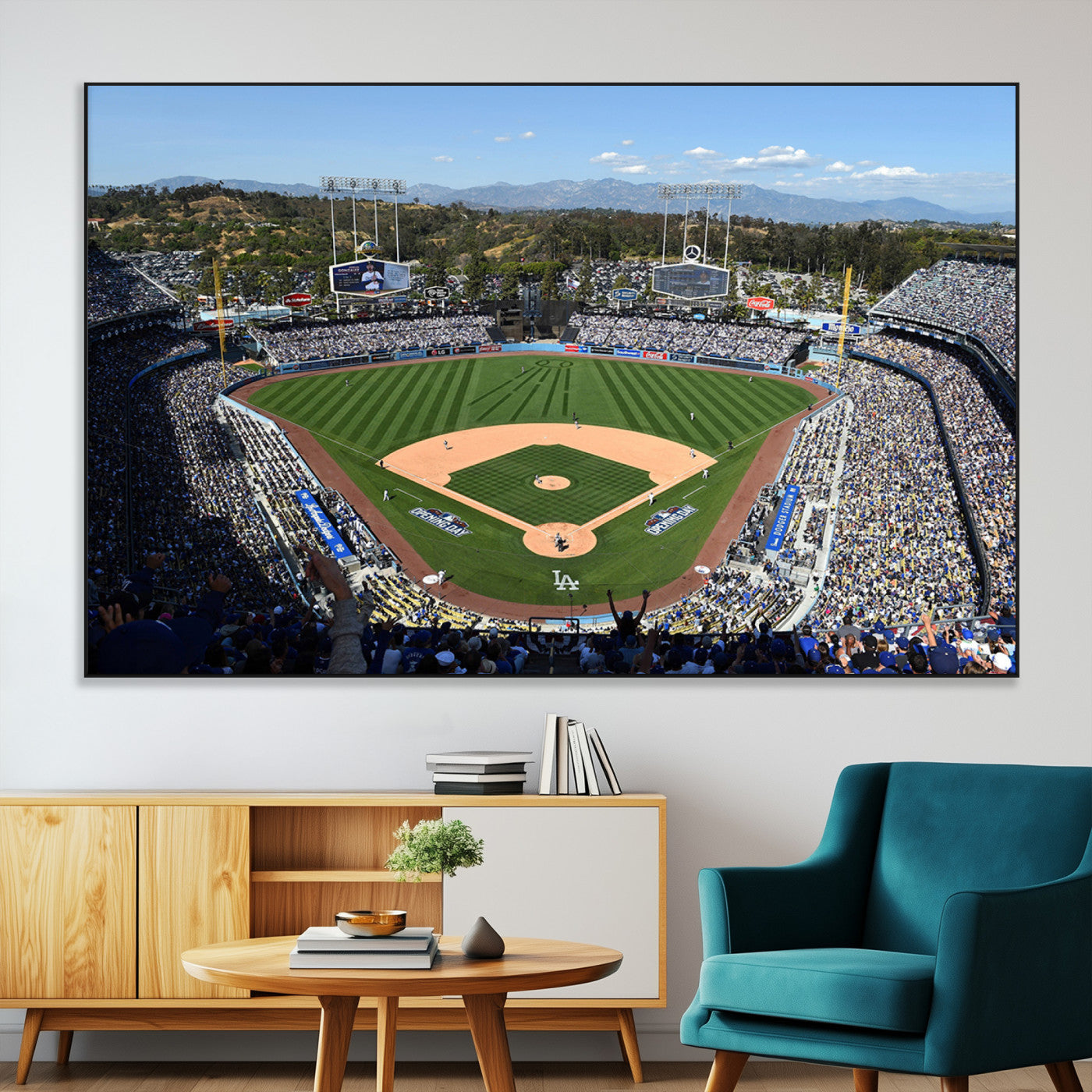 -Los Angeles Dodgers Dodger Stadium Wall Art Canvas Print - MLB Baseball Stadium Wall Art Canvas