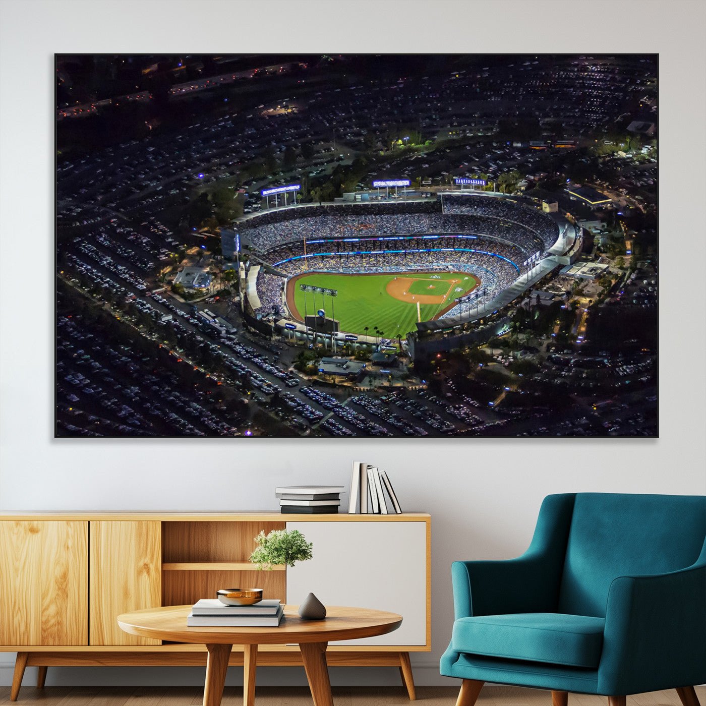 20932-MGV-CV-36X24-Los Angeles Dodgers Dodger Stadium Wall Art Canvas Print - MLB Baseball Stadium