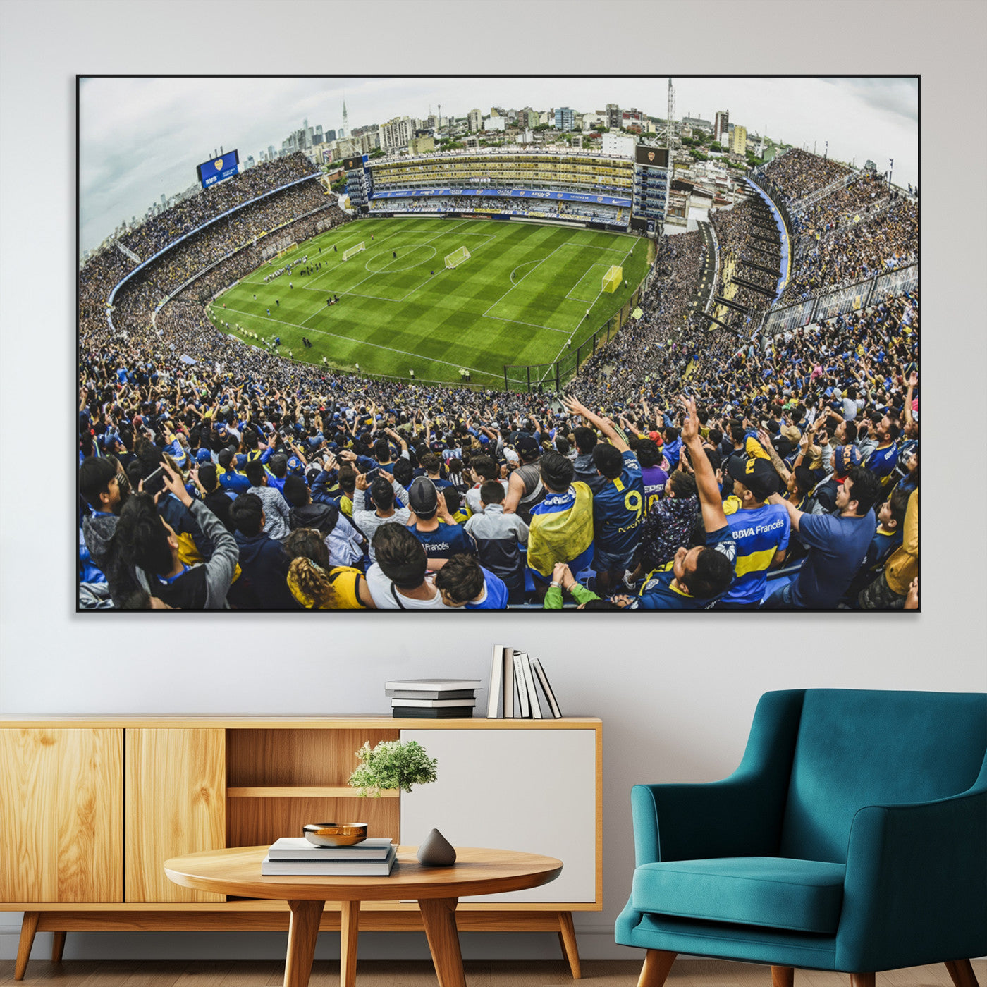 63839-MGV-CV-36X24-Boca Juniors Soccer Team Print Wall Art - Buenos Aires Bombonera Stadium Canvas Print