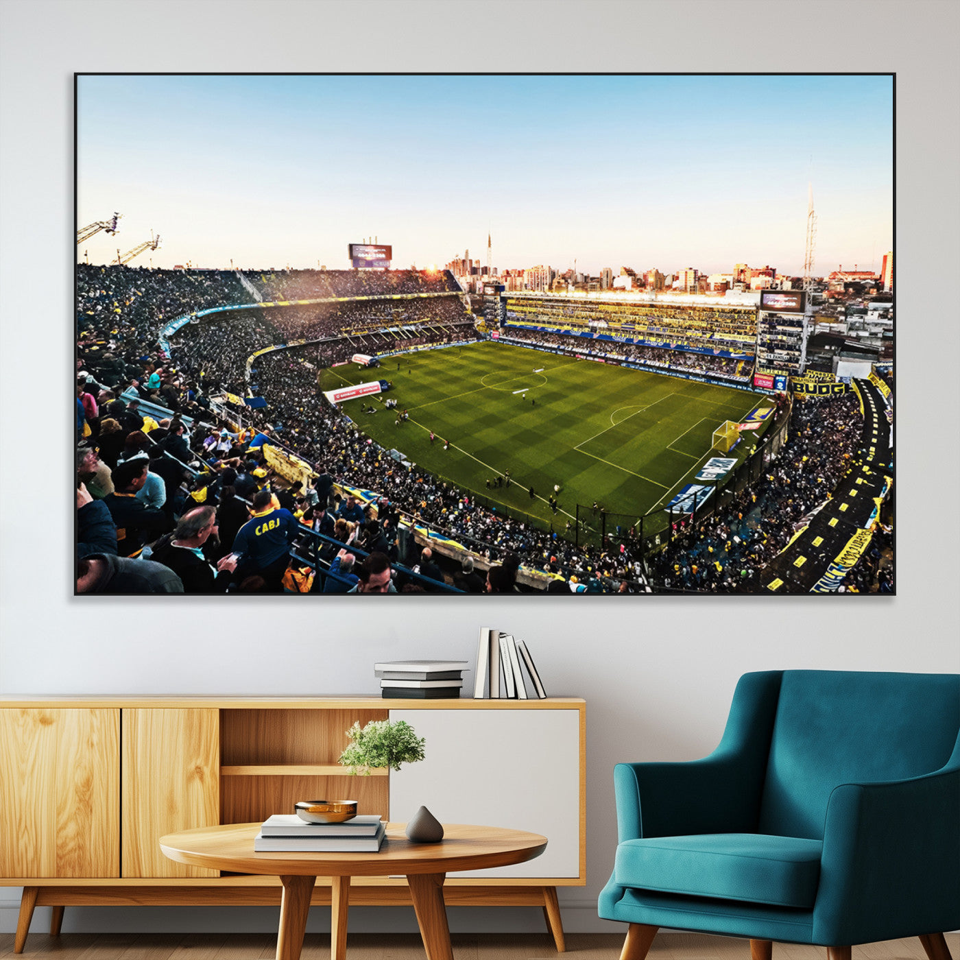 50105-MGV-CV-36X24-Boca Juniors Soccer Team Print - Buenos Aires Bombonera Stadium Wall Art Canvas Print