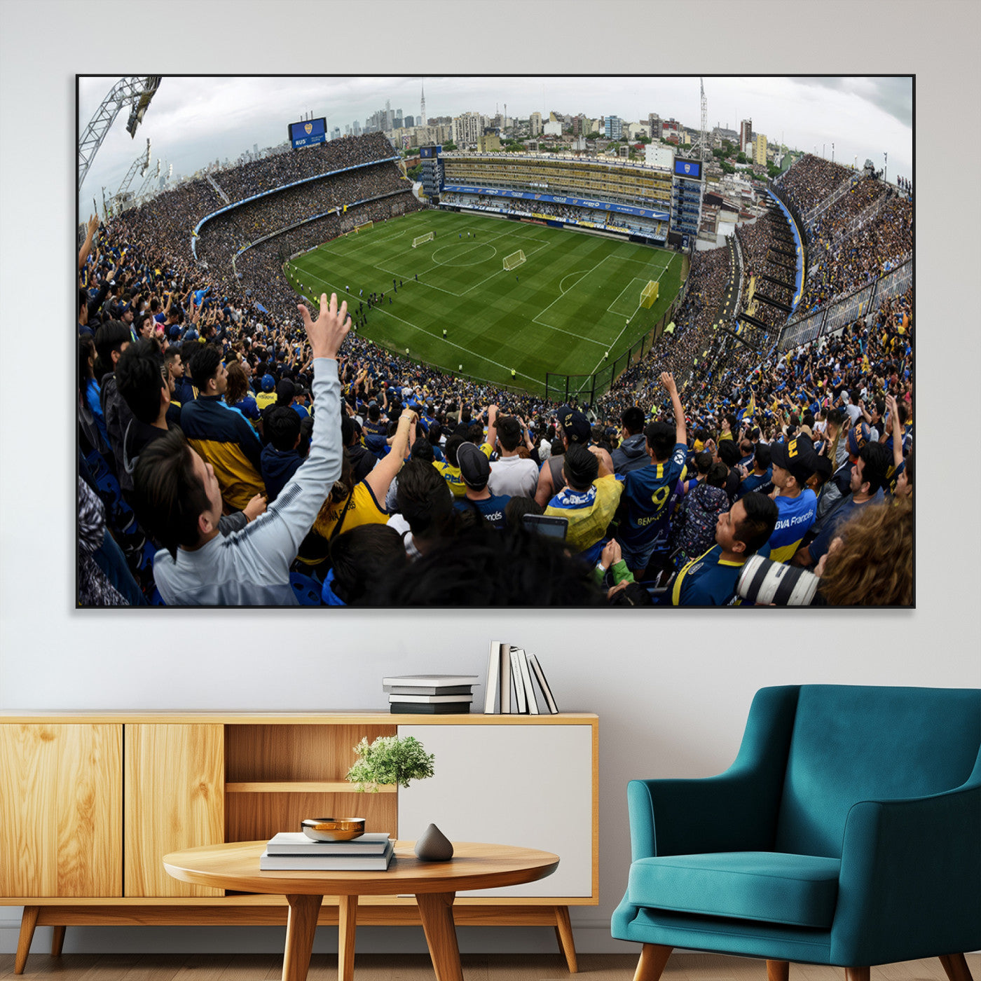 23173-MGV-CV-36X24-Boca Juniors Soccer Team Print - Buenos Aires Bombonera Stadium Wall Art Canvas Print