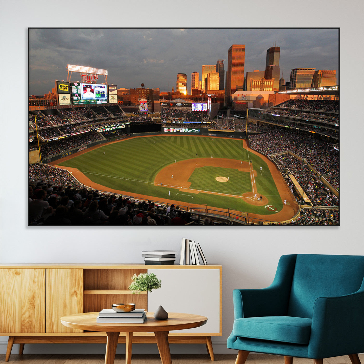 -Minnesota Twins Baseball Team Print - Minneapolis Target Field Stadium Wall Art Canvas Print