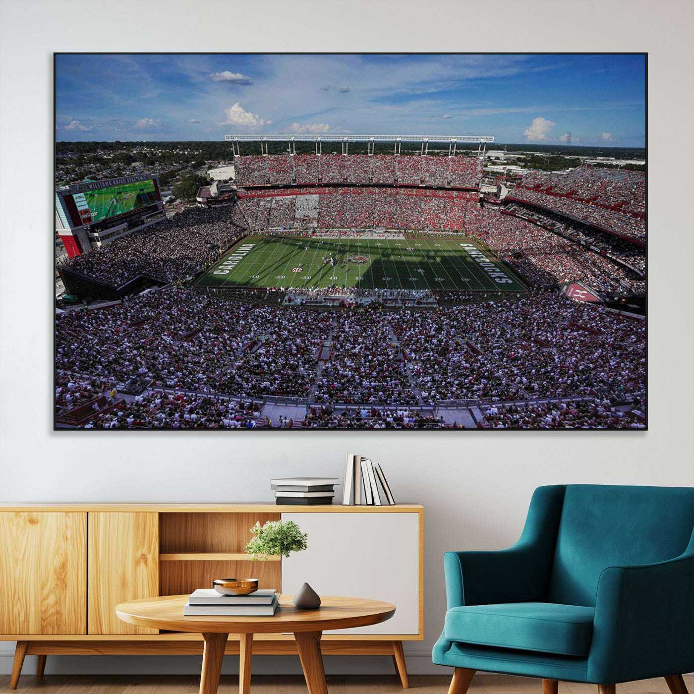 83382-MGV-CV-36X24-South Carolina Gamecocks Football Team Print - Columbia Williams-Brice Stadium Wall Art Canvas Print