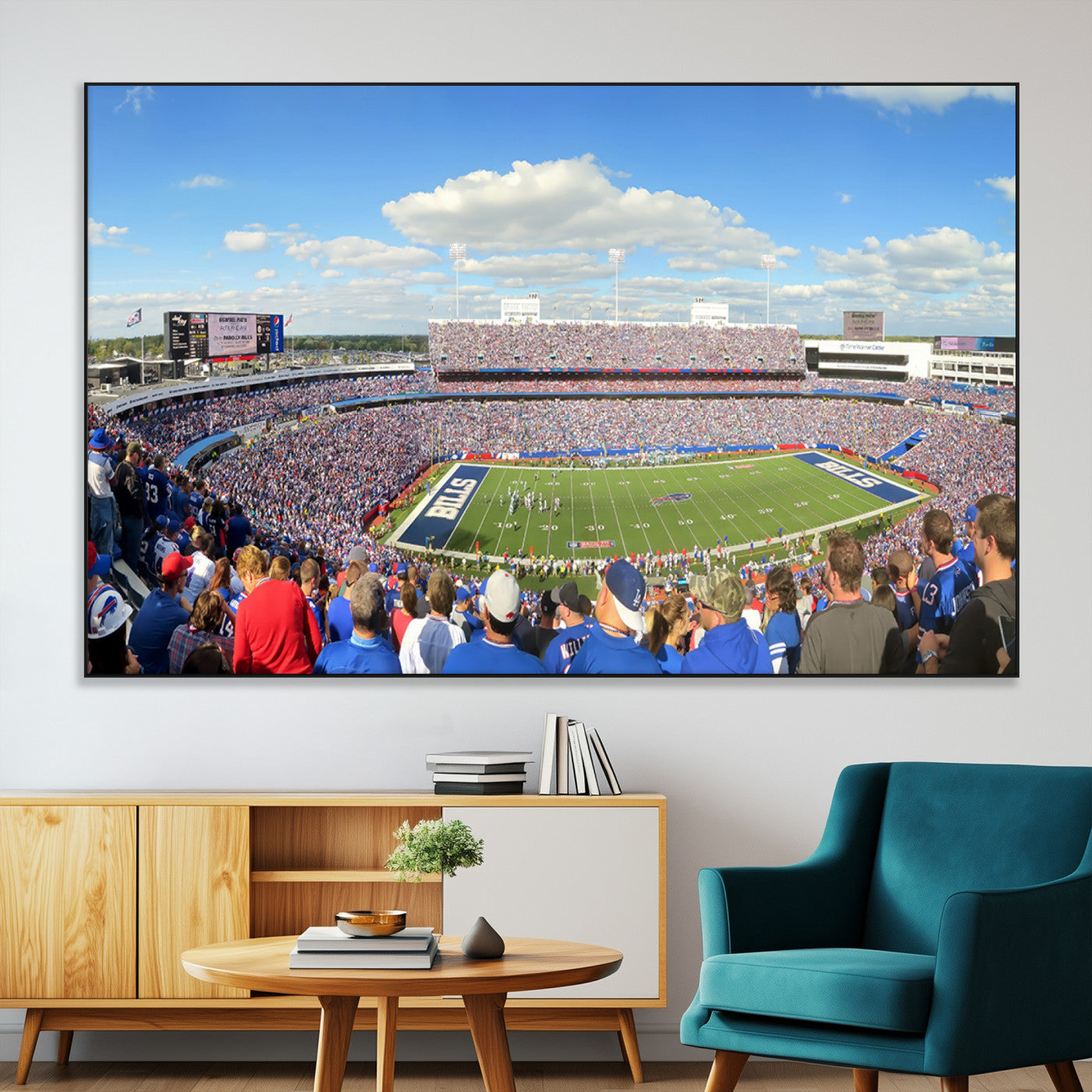 35302-MGV-CV-36X24-Buffalo Bills NFL Football Team Print - Buffalo Highmark Stadium Wall Art Canvas Print