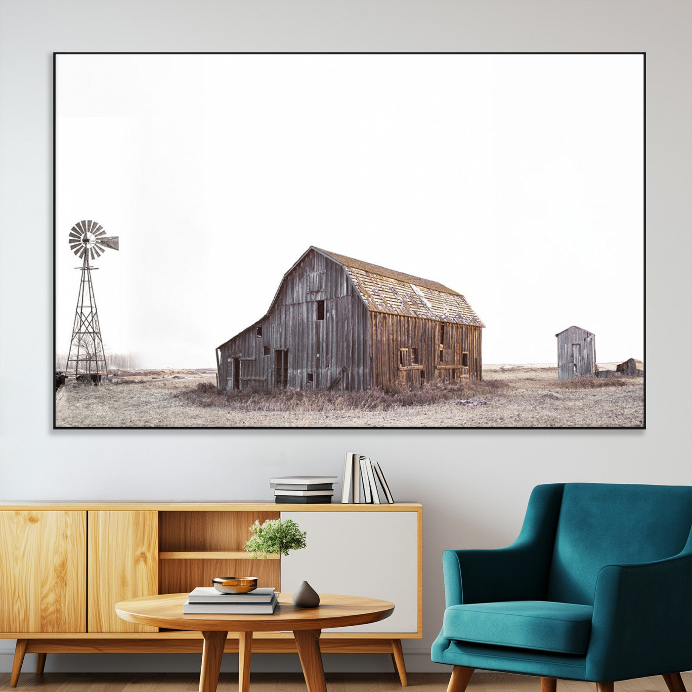 64560-MGV-CV-36X24-Farm Prints Set, Set of 6 Farmhouse Wall Art, Country House Decor