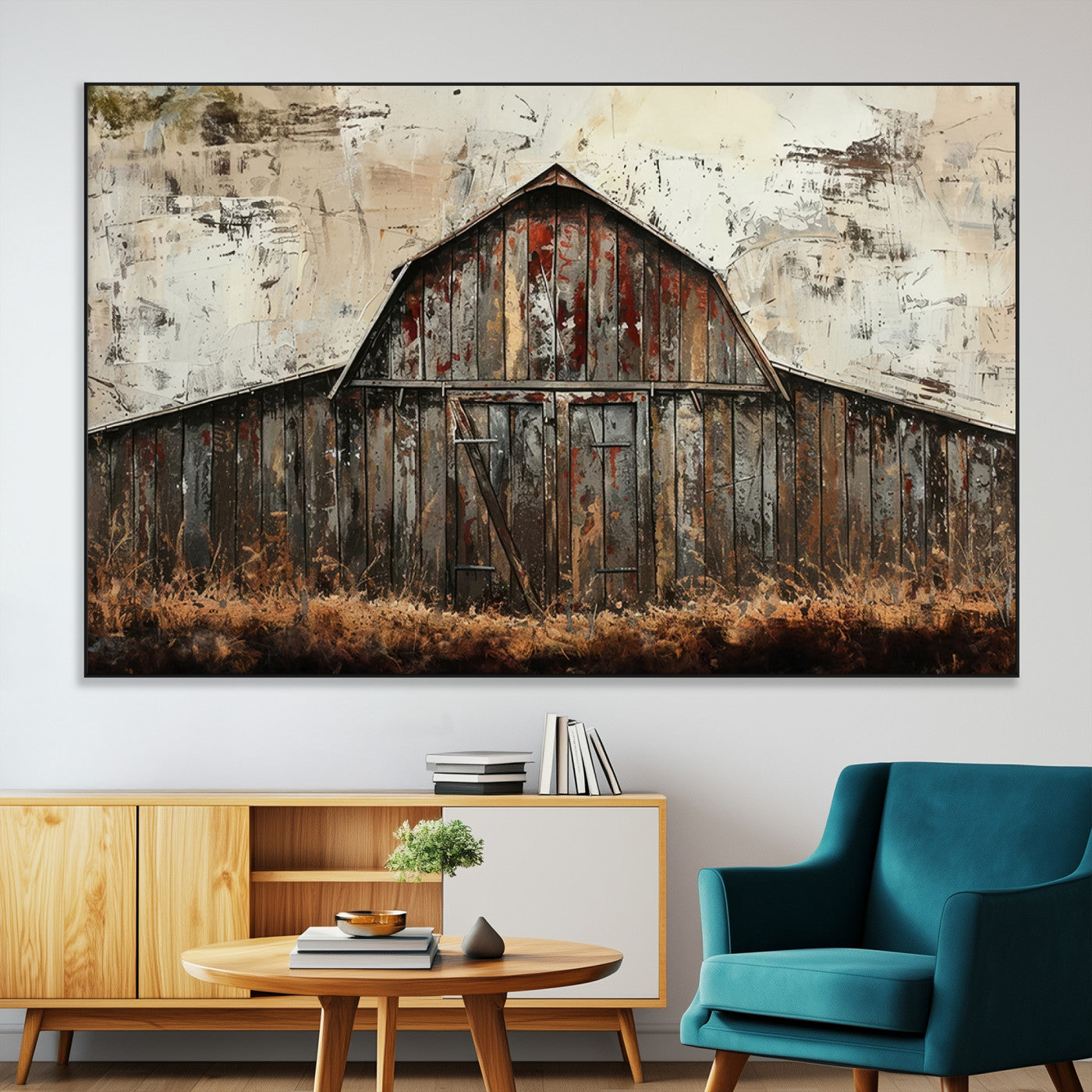 -Rustic Barn Wall Art | Farmhouse Wall Decor Canvas Print | Ready to Hang Barn Decor for Cabin or