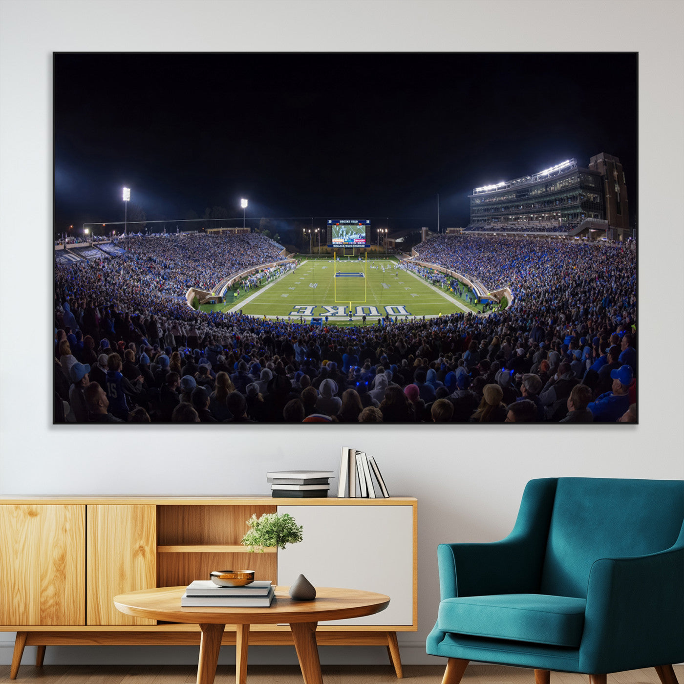 21070-MGV-CV-36X24-Duke University Blue Devils Football Team Print - Durham Wallace Wade Stadium Wall Art Canvas Print