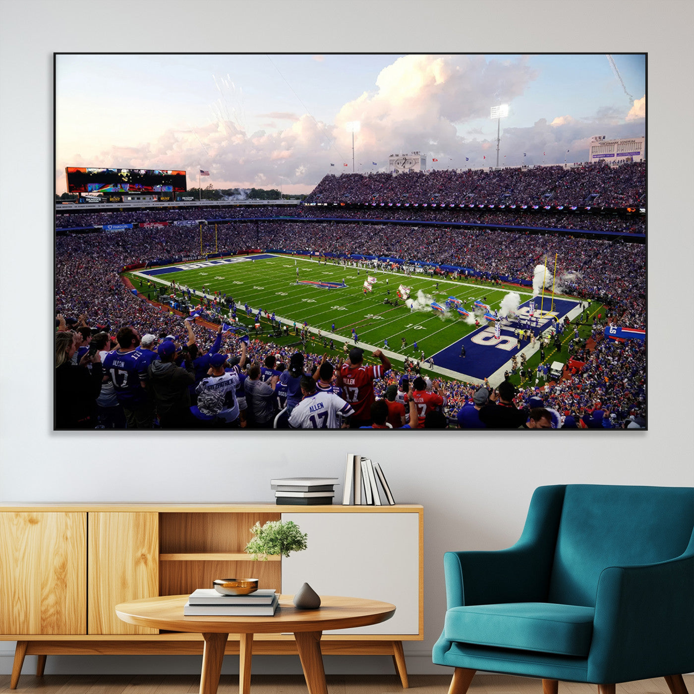64066-MGV-CV-36X24-Buffalo Bills Football Team Print - Buffalo Highmark Stadium Wall Art Canvas Print