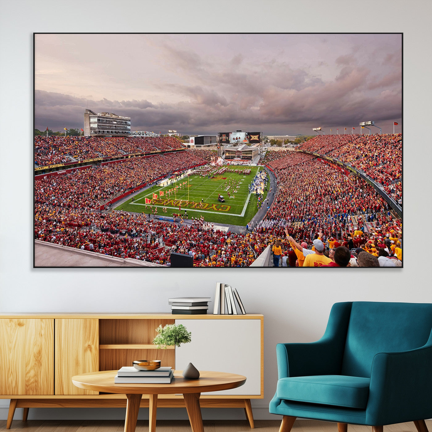 50373-MGV-CV-36X24-Iowa State University Cyclones Football Team Print - Ames Jack Trice Stadium Wall Art Canvas Print