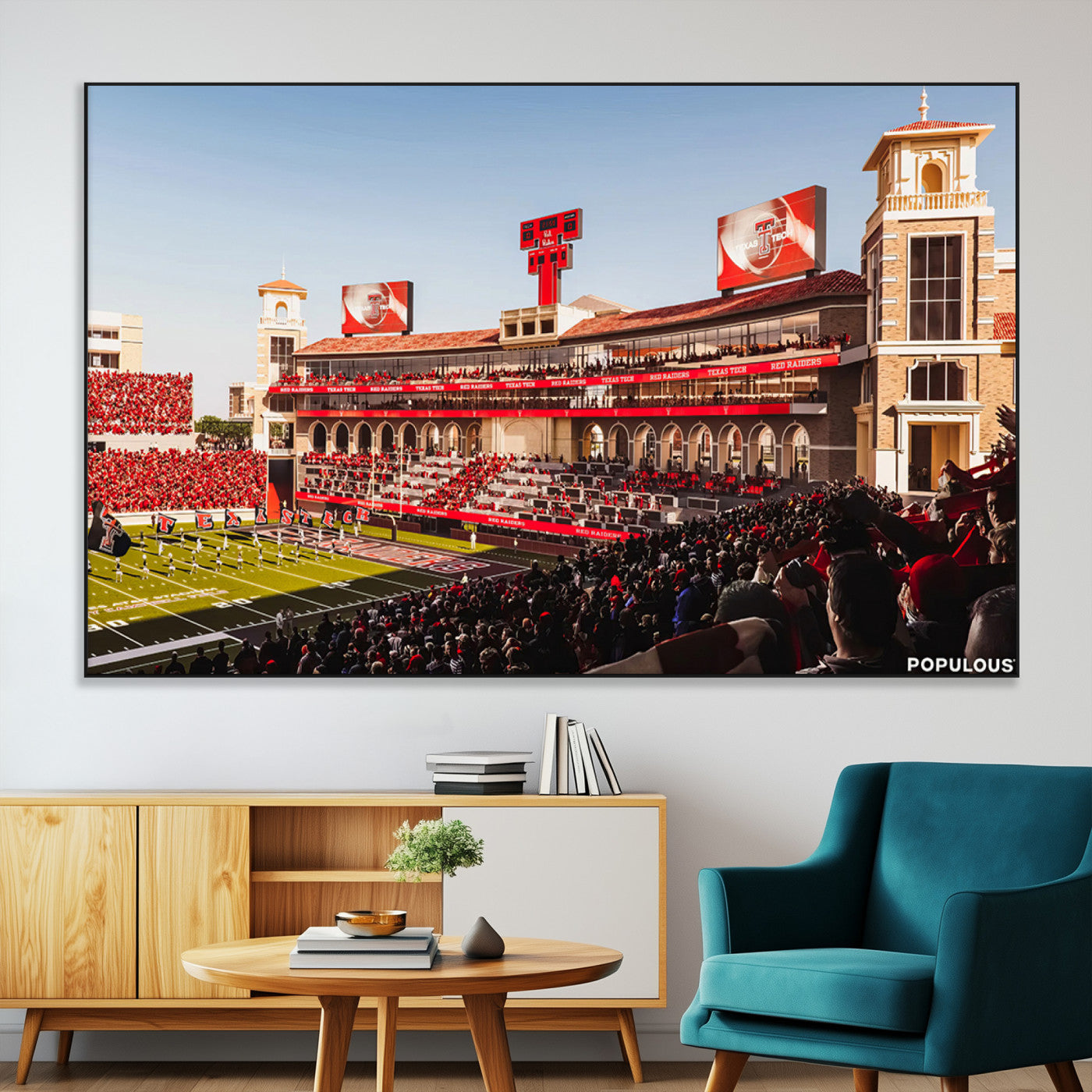 89744-MGV-CV-36X24-Jones AT&T Stadium Texas Tech Red Raiders Wall Art | Large Att Stadium Canvas Print | College