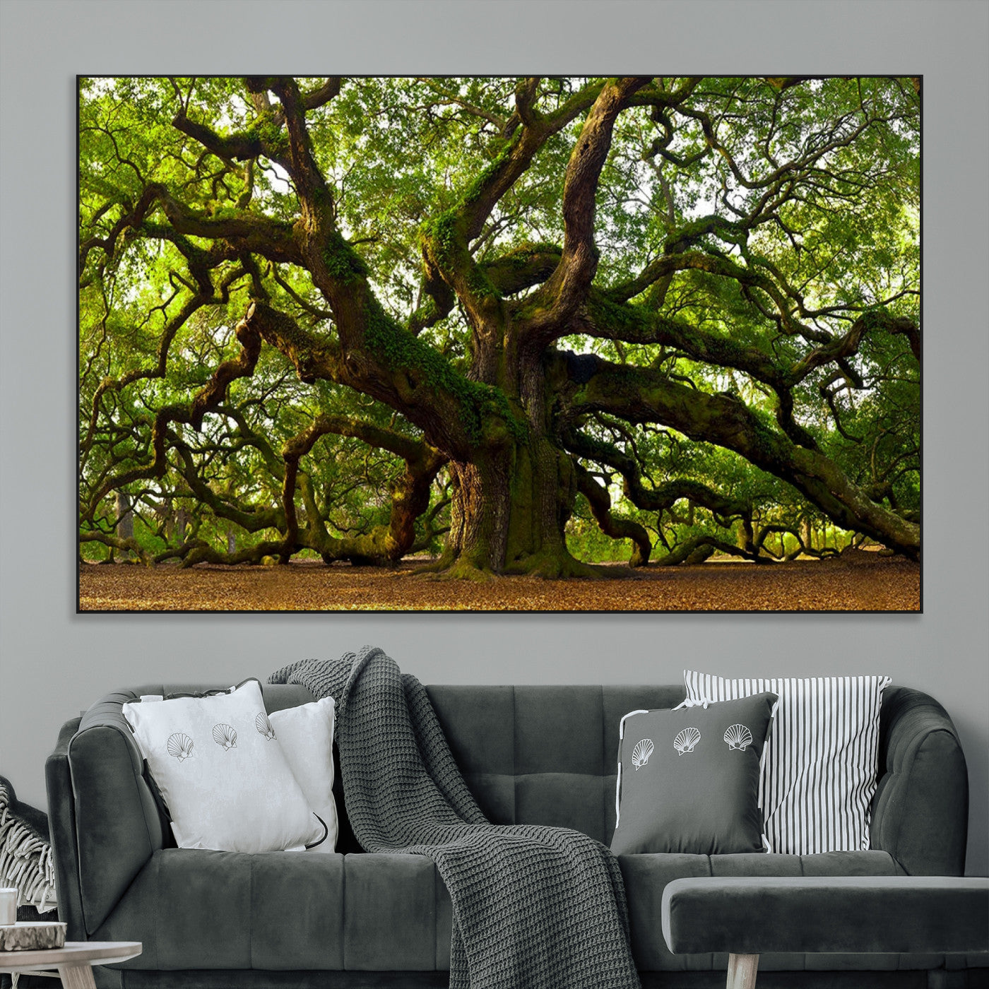 29407-MGV-CV-36X24-Angel Oak Tree Wall Art Canvas Print | Forest Tree Nature Photography Print on Canvas | Large