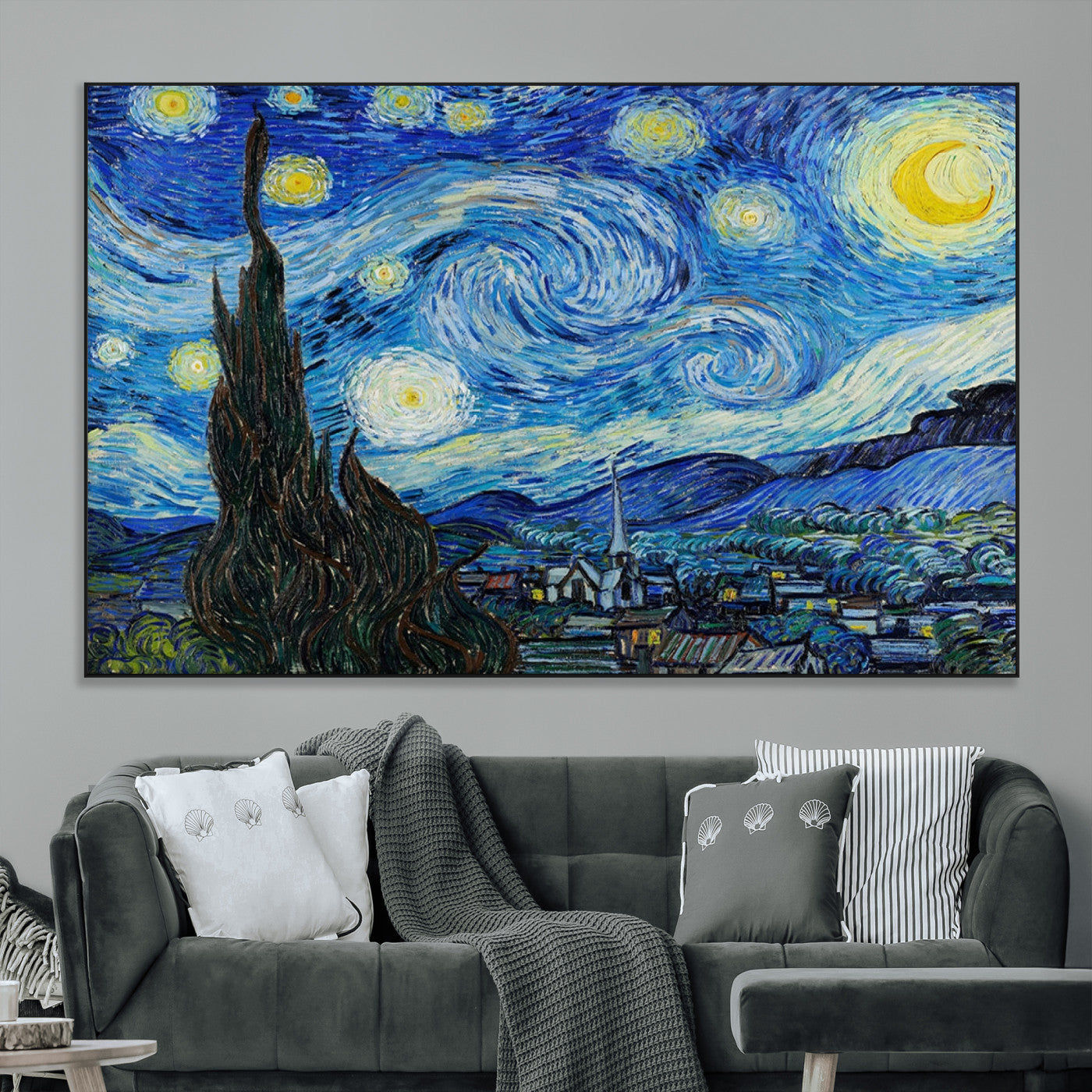 39177-MGV-CV-36X24-Vincent Van Gogh The Starry Night Abstract Wall Art Canvas Print