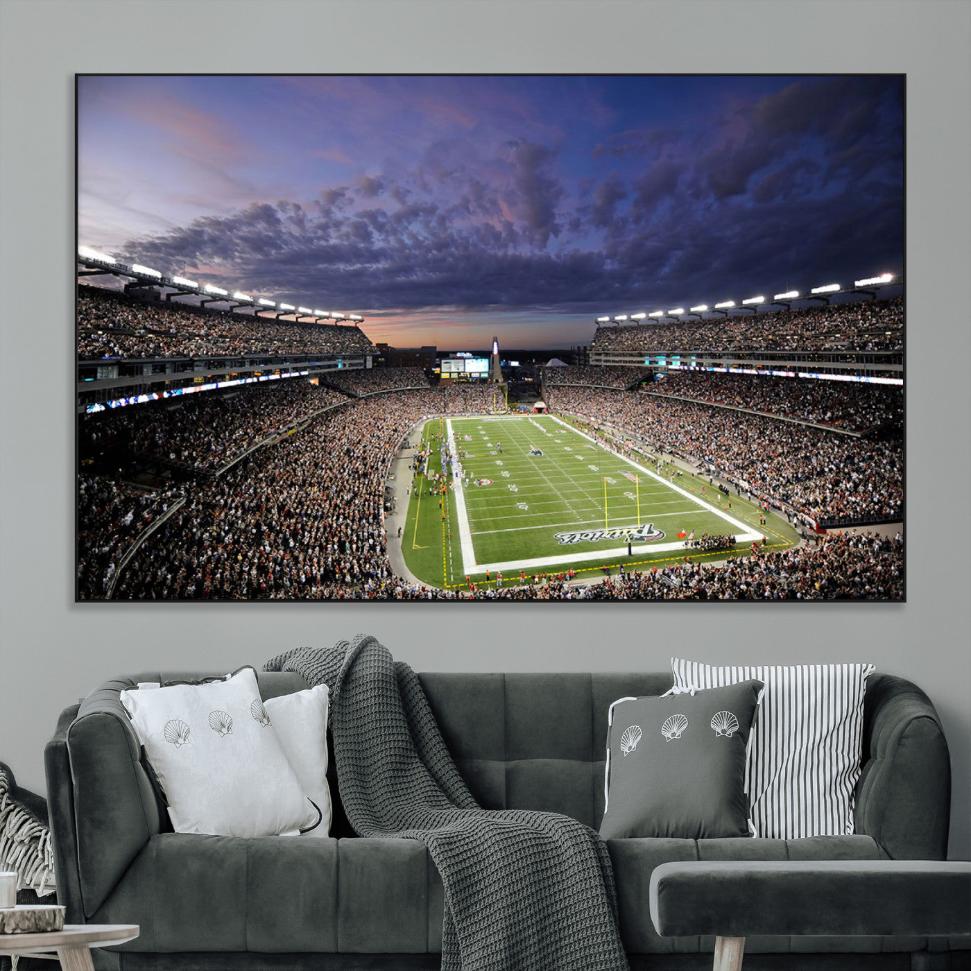 -New England Patriots Football Team Print - Foxborough Gillette Stadium Wall Art Canvas Print
