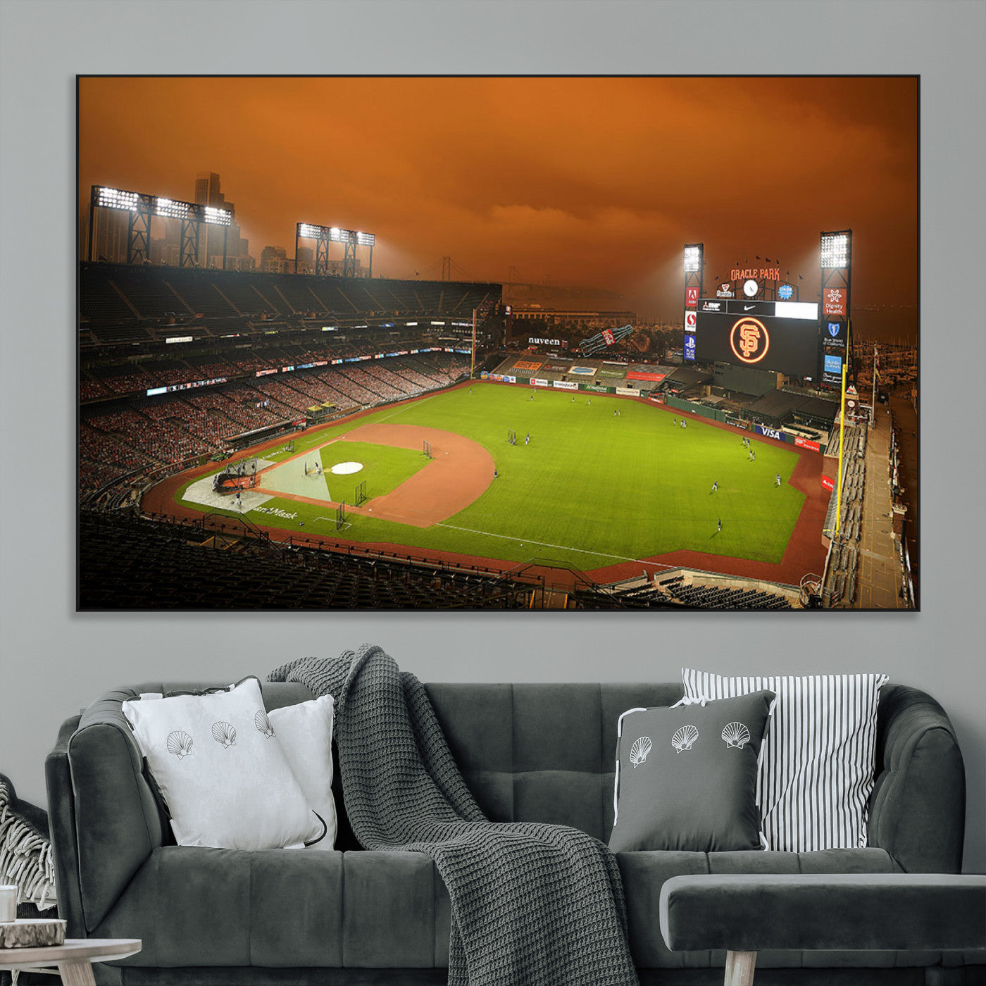 -San Francisco Giants Baseball Team Print - Oracle Park Stadium Wall Art Canvas Print