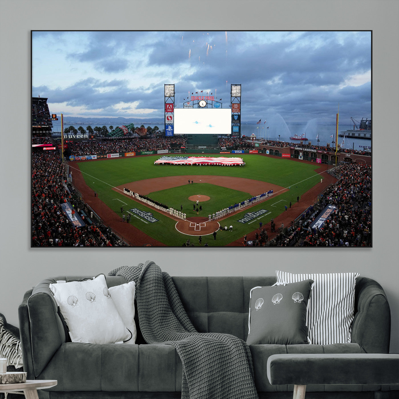 44631-MGV-CV-36X24-Oracle Park San Francisco Giants Wall Art | Oracle Park Stadium Canvas Print| Large Framed Baseball