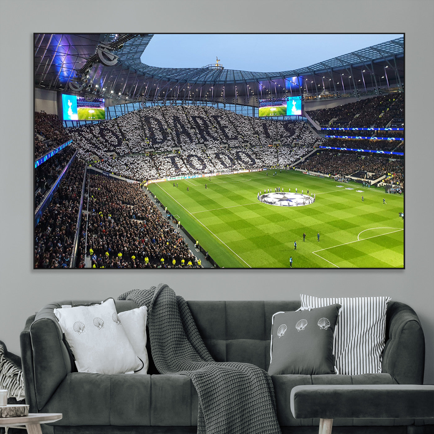 -Tottenham Hotspur Stadium Canvas Print, Match Day Triple Canvas Wall Art - Premier League Football