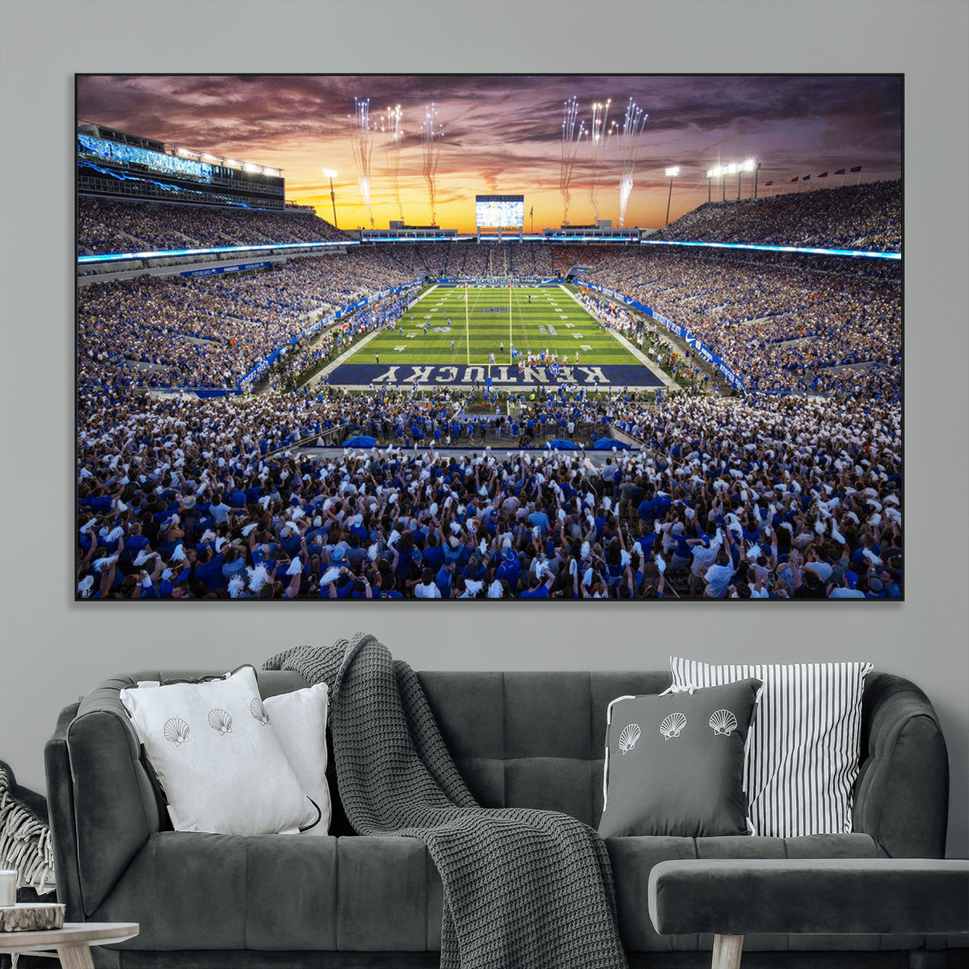 78524-MGV-CV-36X24-Kroger Field Wall Art Print - Kentucky Stadium Wall Art Print - Sunset Football Stadium Wall Decor -