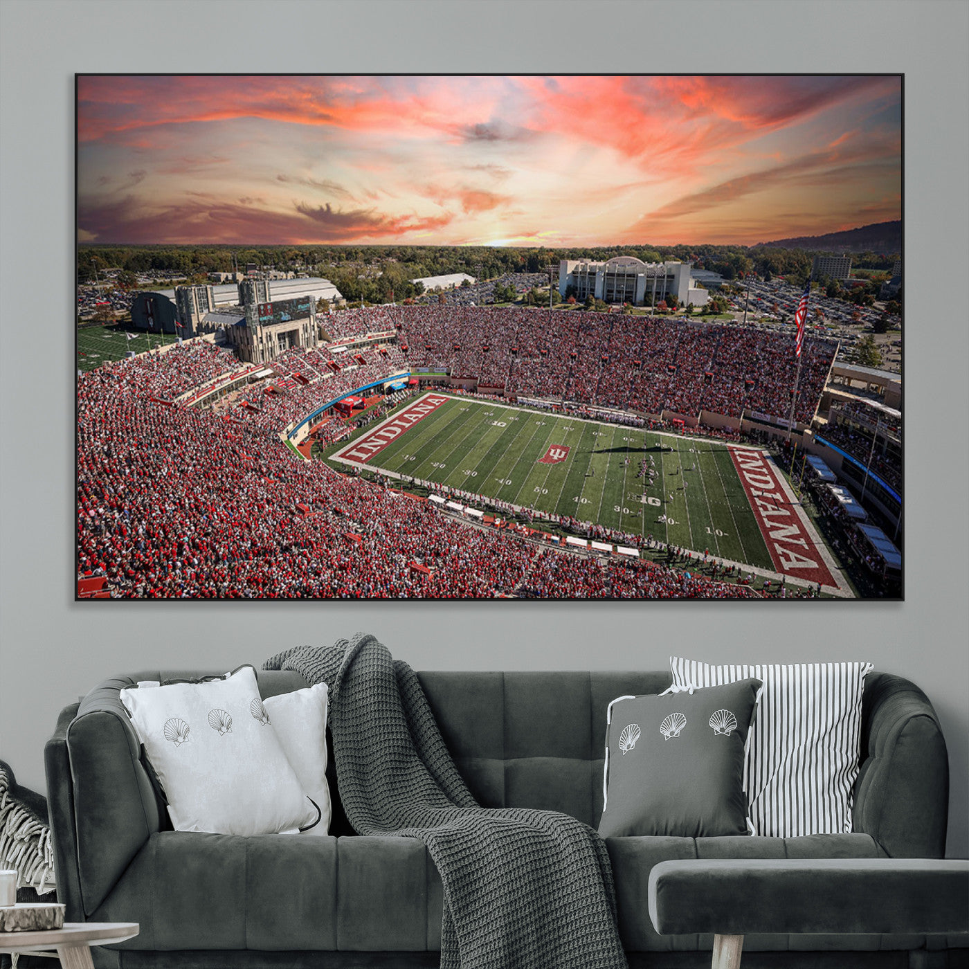 51135-MGV-CV-36X24-Indiana Memorial Stadium Wall Art Canvas Print, Framed Studium Canvas Art, Indiana Memorial Stadium