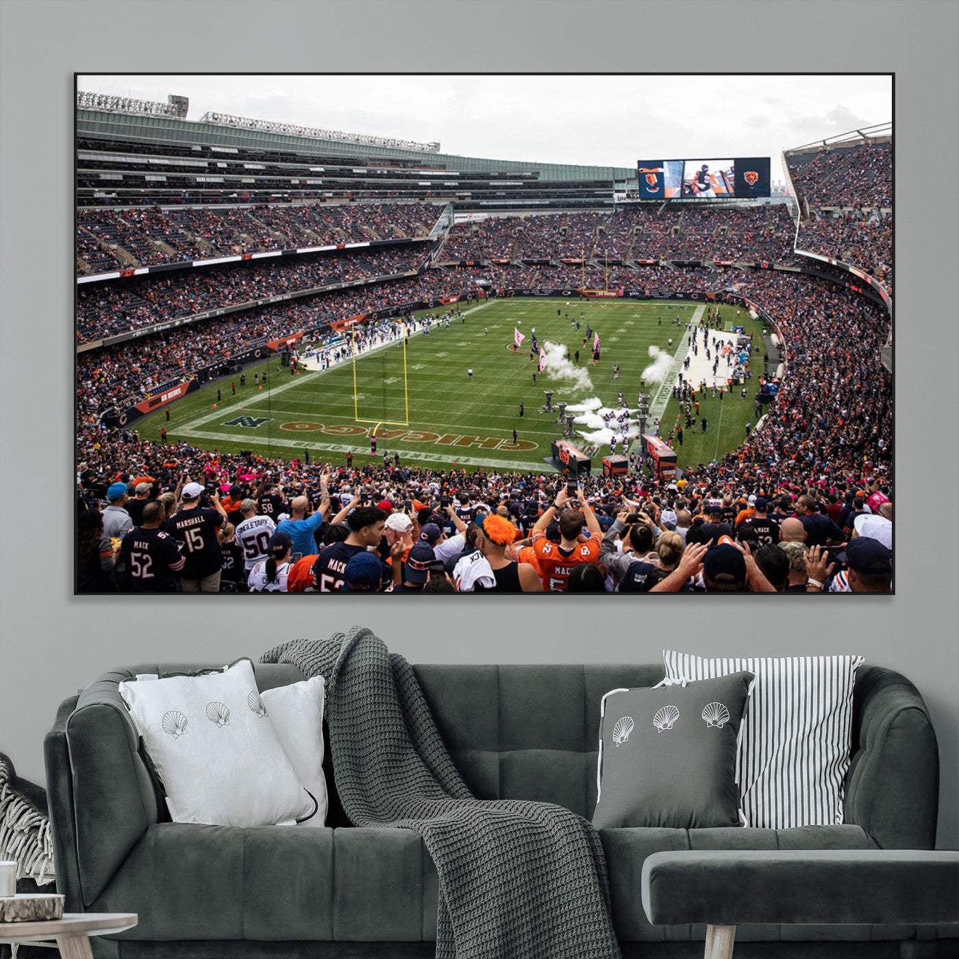 -Chicago Bears Soldier Field Wall Art Canvas Print – Framed Football Stadium Artwork Team Spirit for home, office