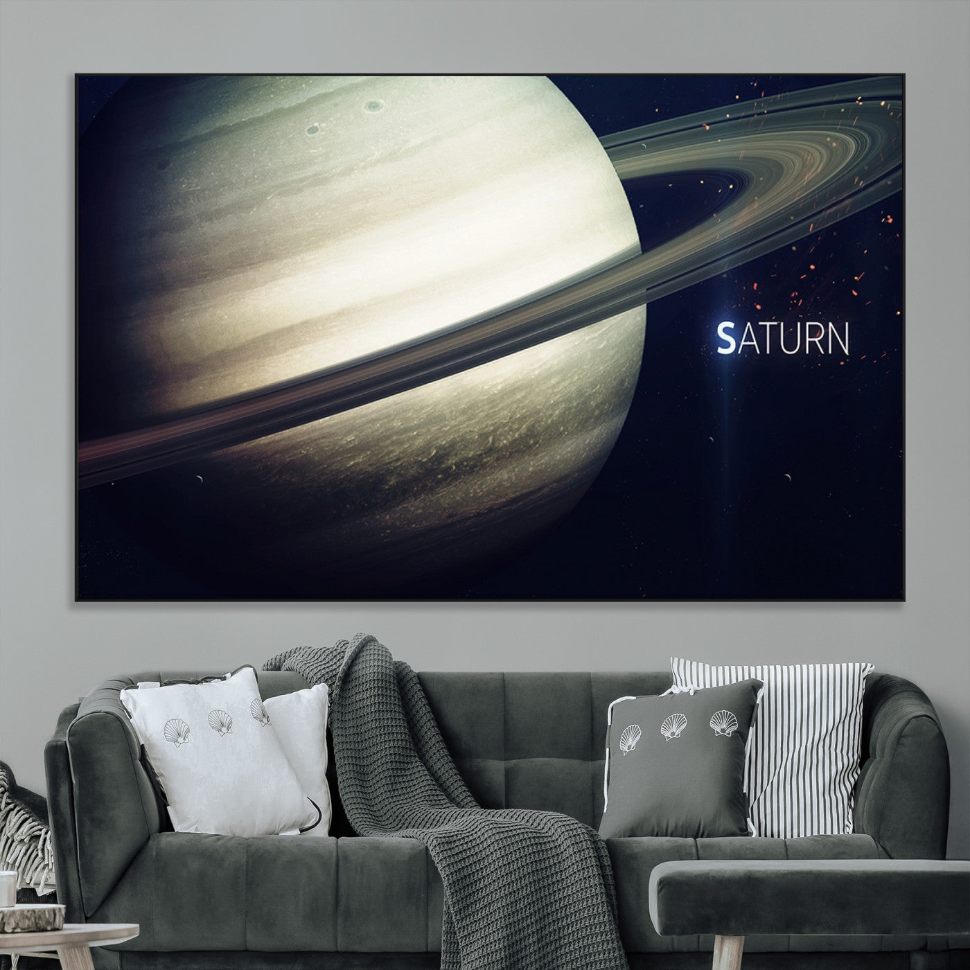 -Framed Saturn Wall Art Canvas Print