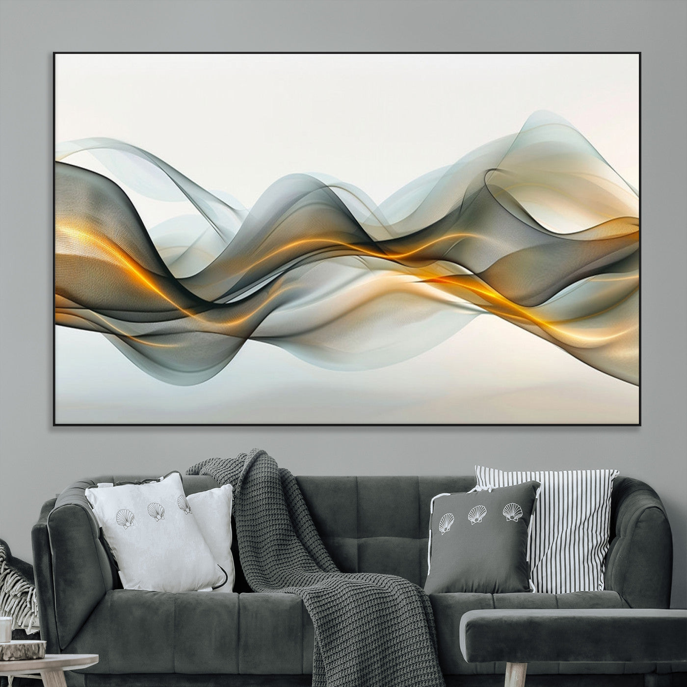 ES1001-MGV-CV-36X24-Abstract Wave Canvas Wall Art – Fluid Contemporary Elegance in Motion – Ready to Hang