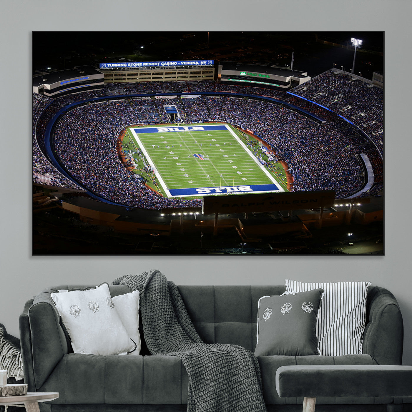 19030-MGV-CV-36X24-Buffalo Bills NFL Football Team Print - Highmark Stadium Wall Art Canvas Print