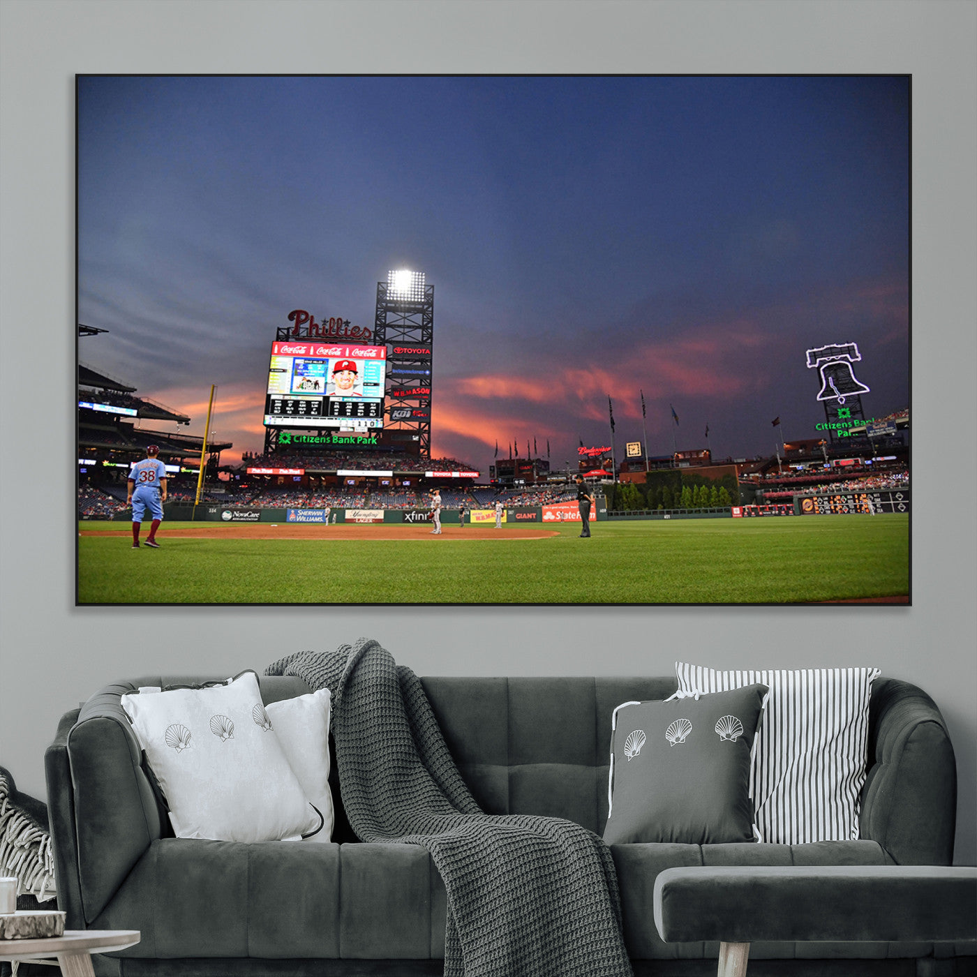 22594-MGV-CV-36X24-Philadelphia Phillies Baseball Print - Philadelphia Citizens Bank Park Stadium Wall Art, Phillies