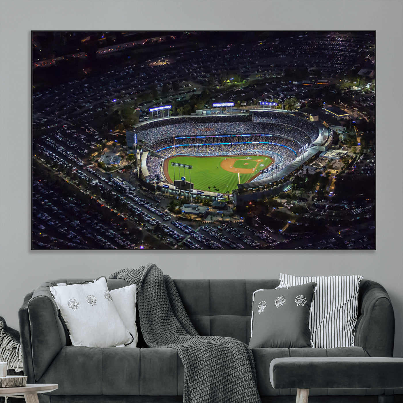 20932-MGV-CV-36X24-Los Angeles Dodgers Dodger Stadium Wall Art Canvas Print - MLB Baseball Stadium