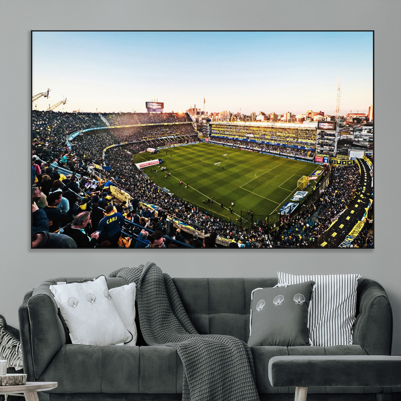 50105-MGV-CV-36X24-Boca Juniors Soccer Team Print - Buenos Aires Bombonera Stadium Wall Art Canvas Print