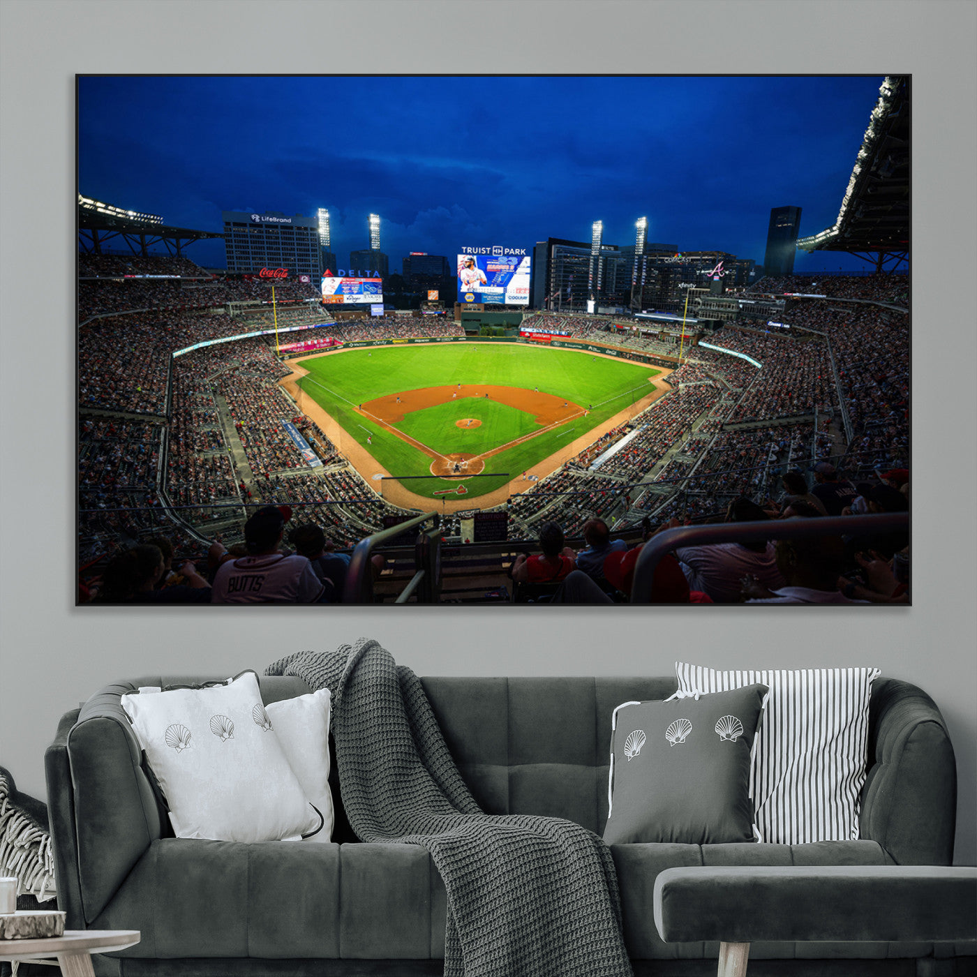 88590-MGV-CV-36X24-Truist Park Night Game Canvas Art - Atlanta Braves Stadium Wall Art Canvas