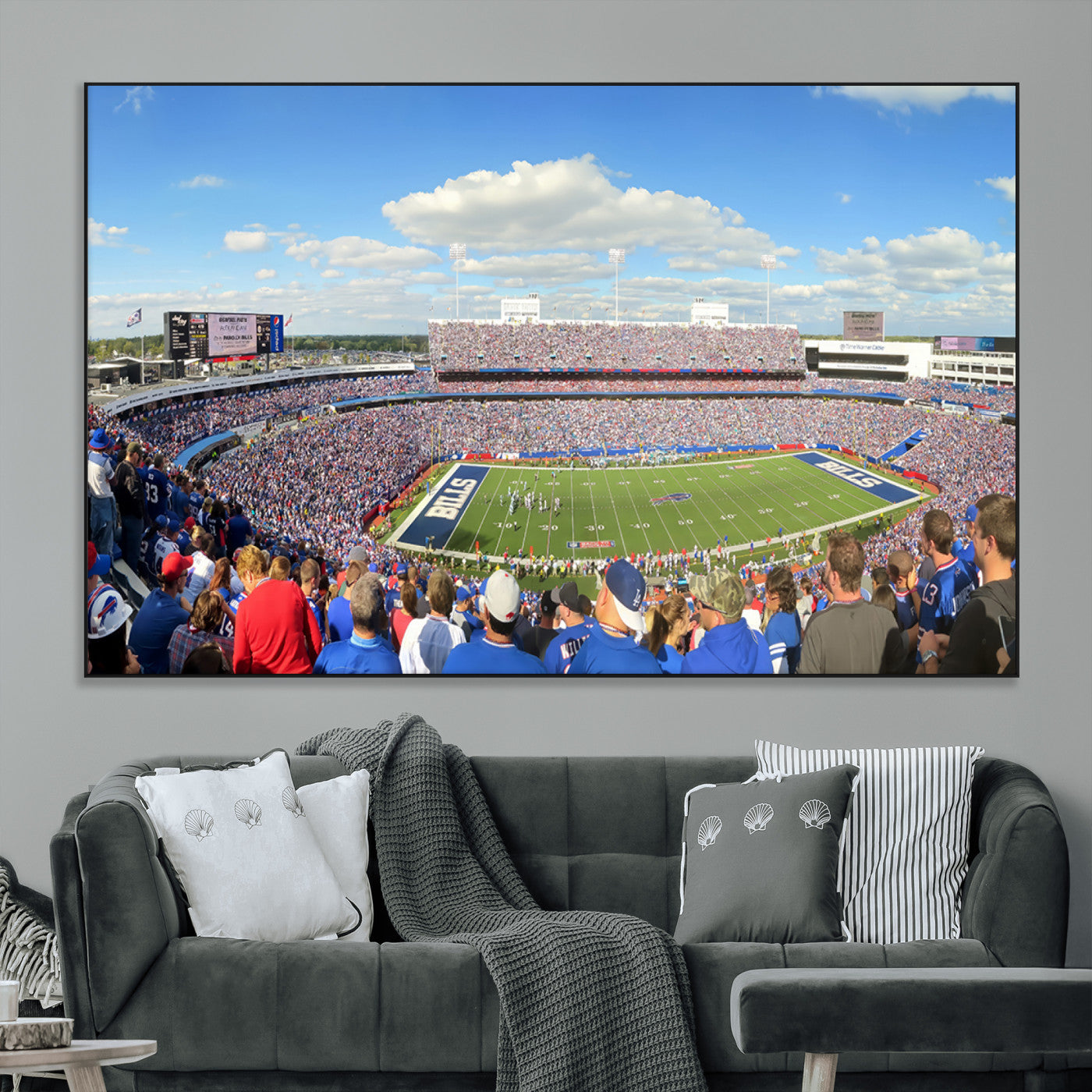 35302-MGV-CV-36X24-Buffalo Bills NFL Football Team Print - Buffalo Highmark Stadium Wall Art Canvas Print