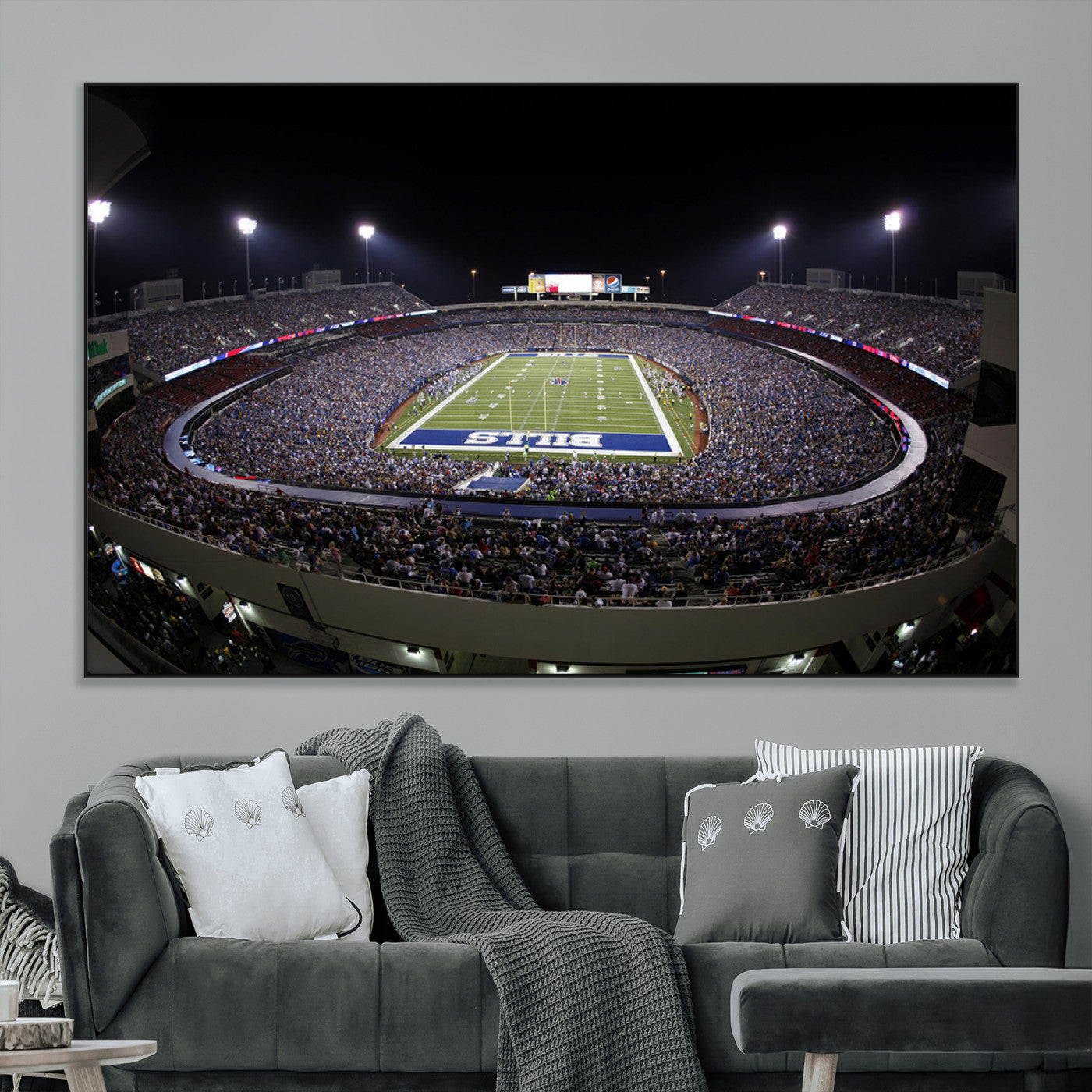 98546-MGV-CV-36X24-Buffalo Bills NFL Football Team Print - Buffalo Highmark Stadium Wall Art Canvas Print
